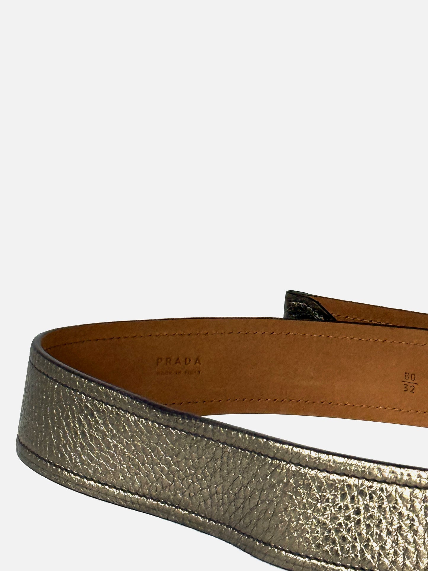 Prada Metallic Belt in Leather
