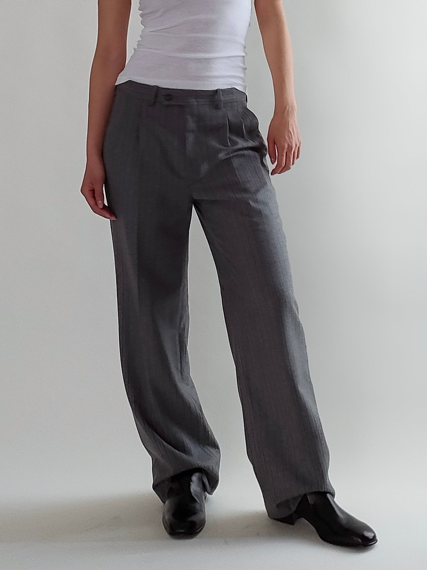 '70s Vintage Striped Trousers in Wool