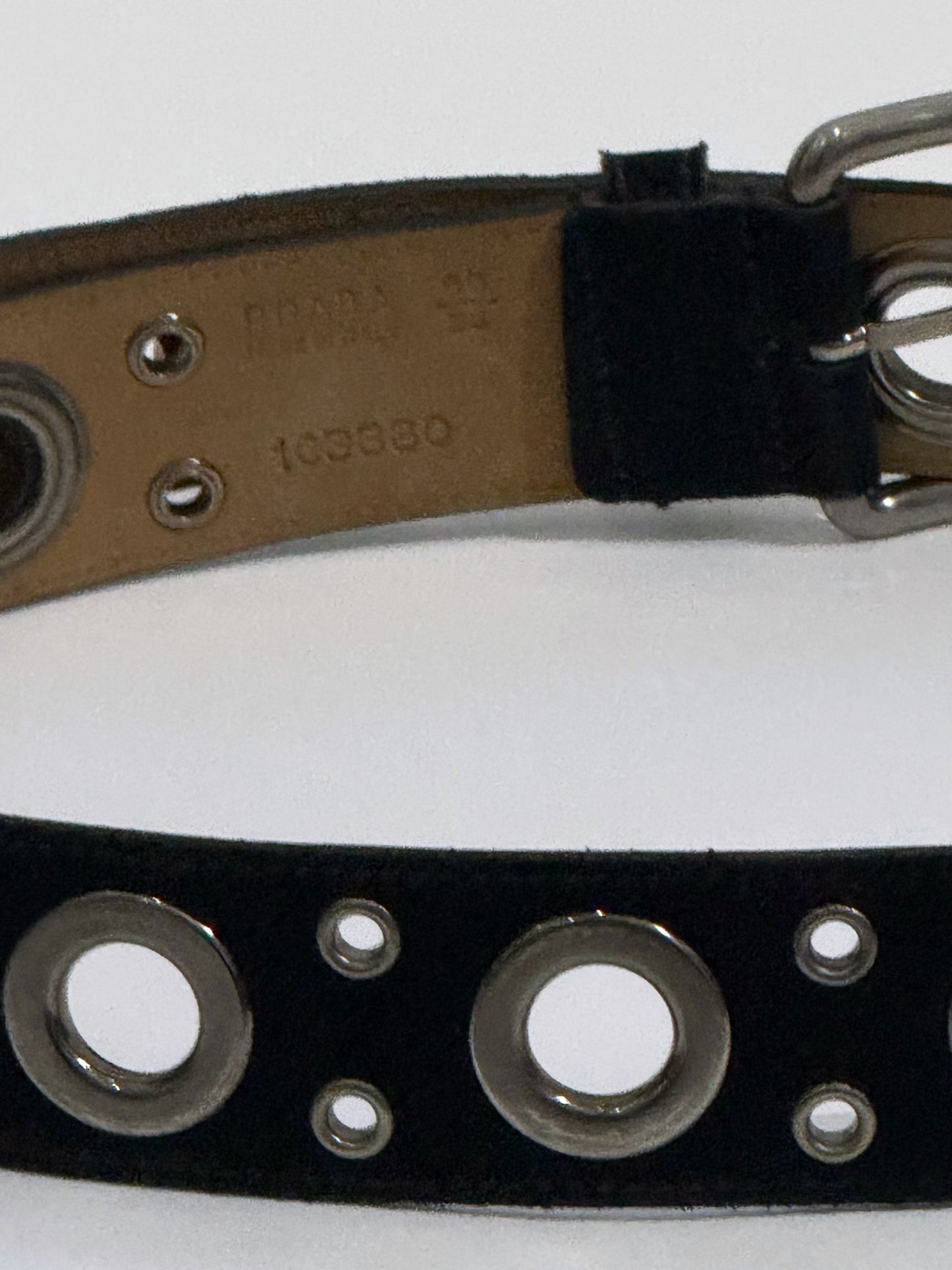 Prada Grommet Belt in Suede