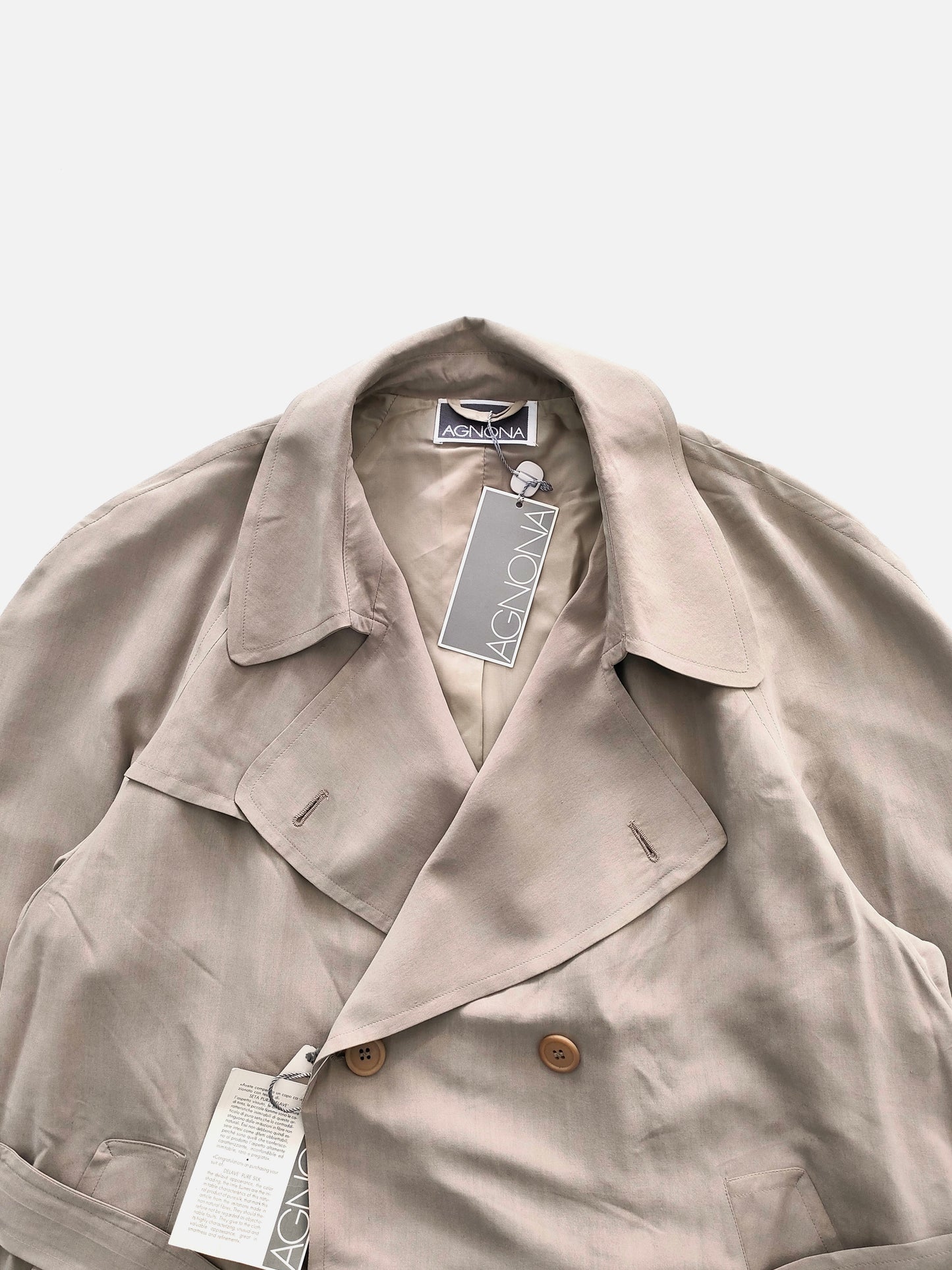 NOS Agnona Trench Coat in Silk