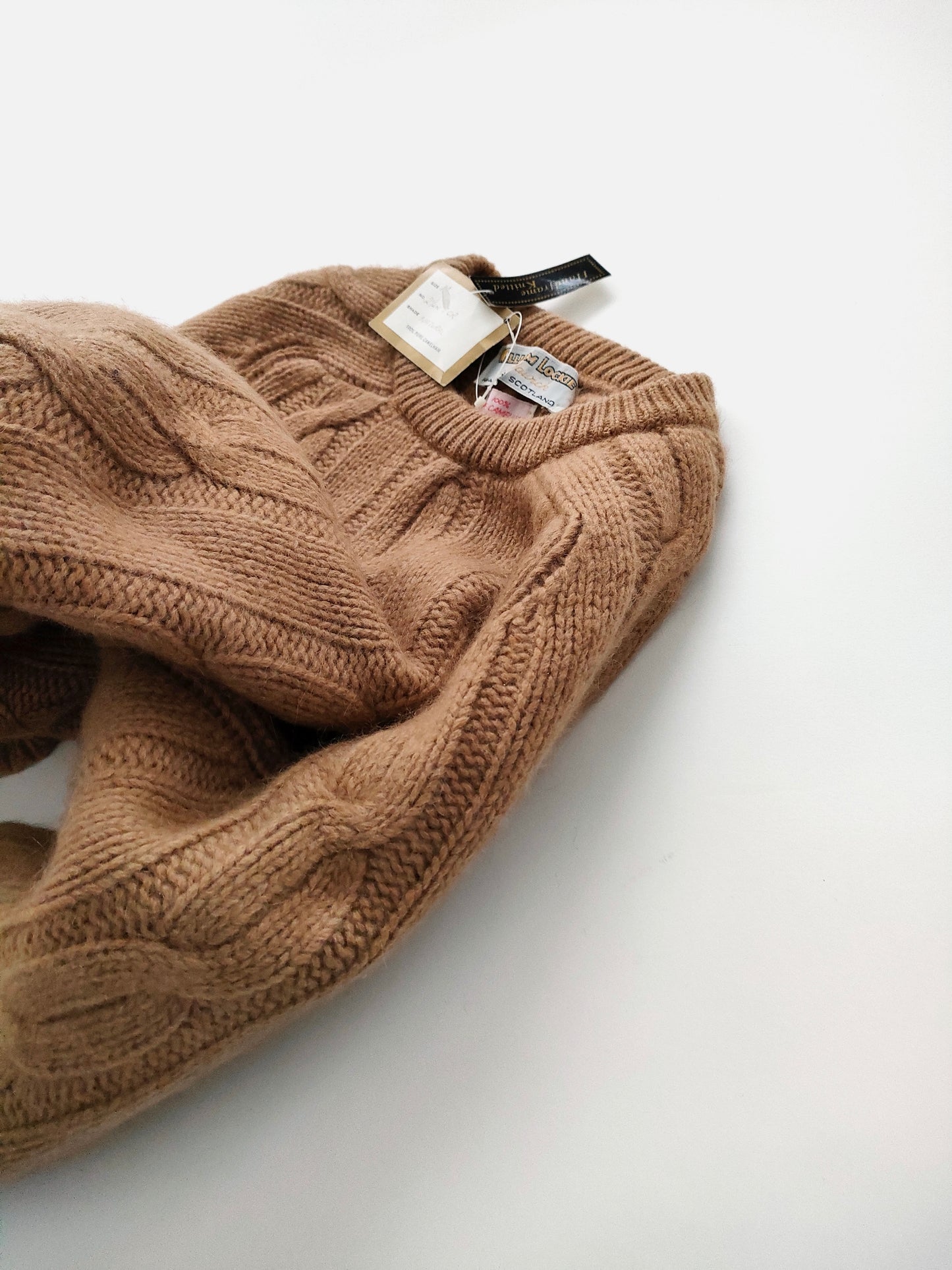 NOS William Lockie Crewneck Sweater in Camelhair