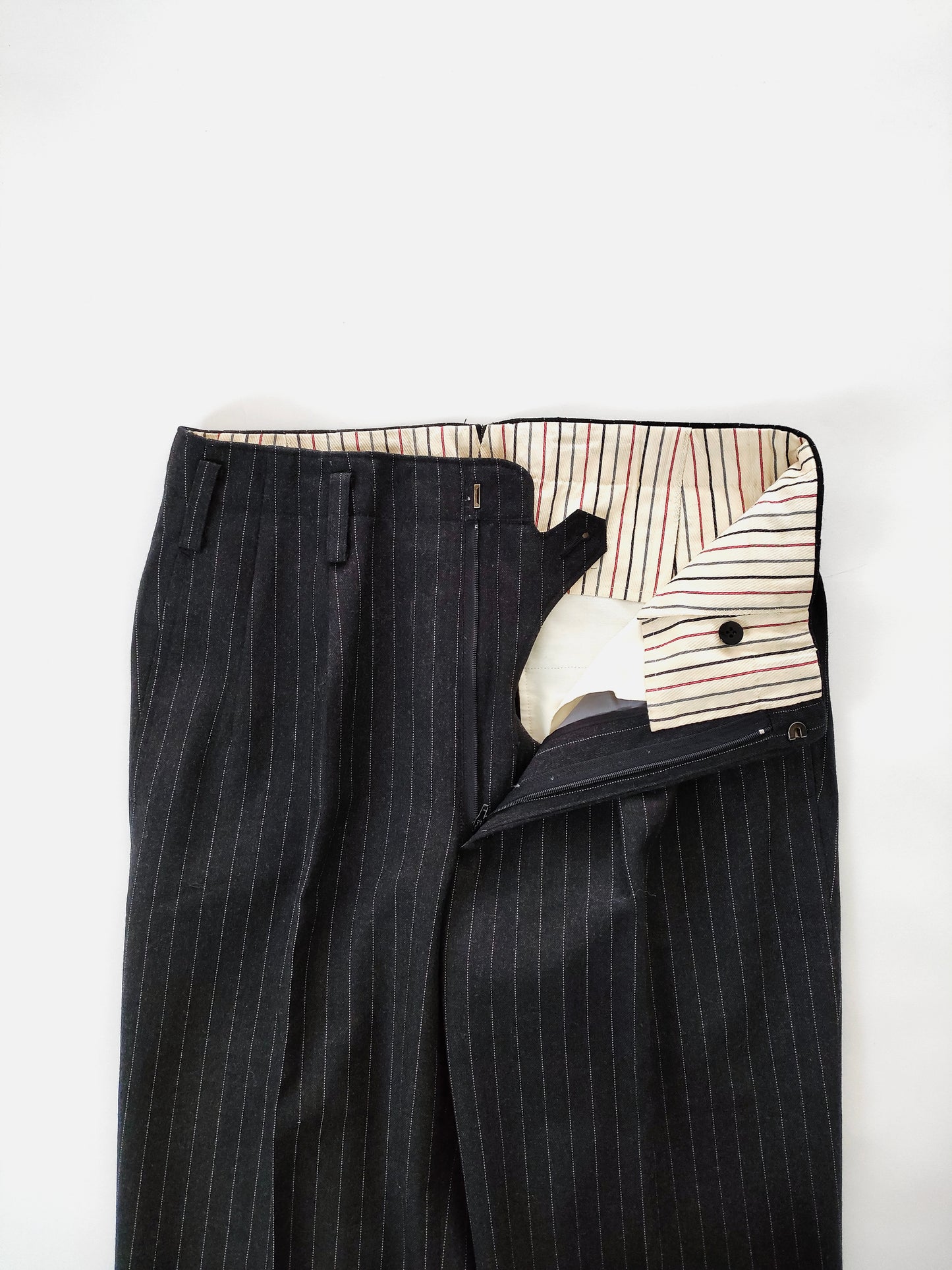 Bespoke Striped Trousers in Wool Cashmere