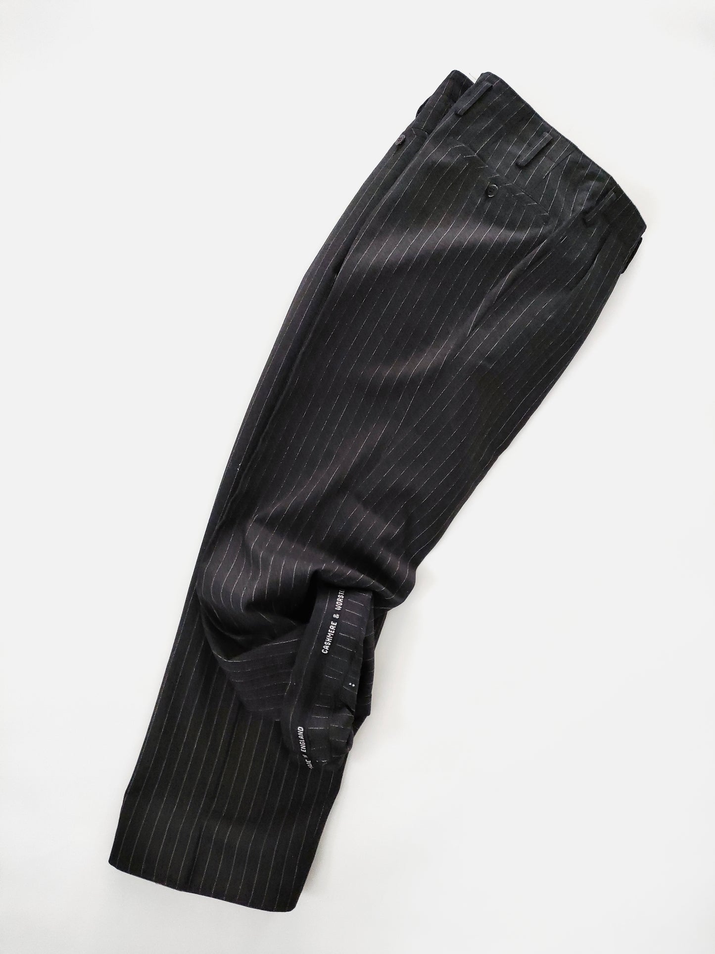 Bespoke Striped Trousers in Wool Cashmere