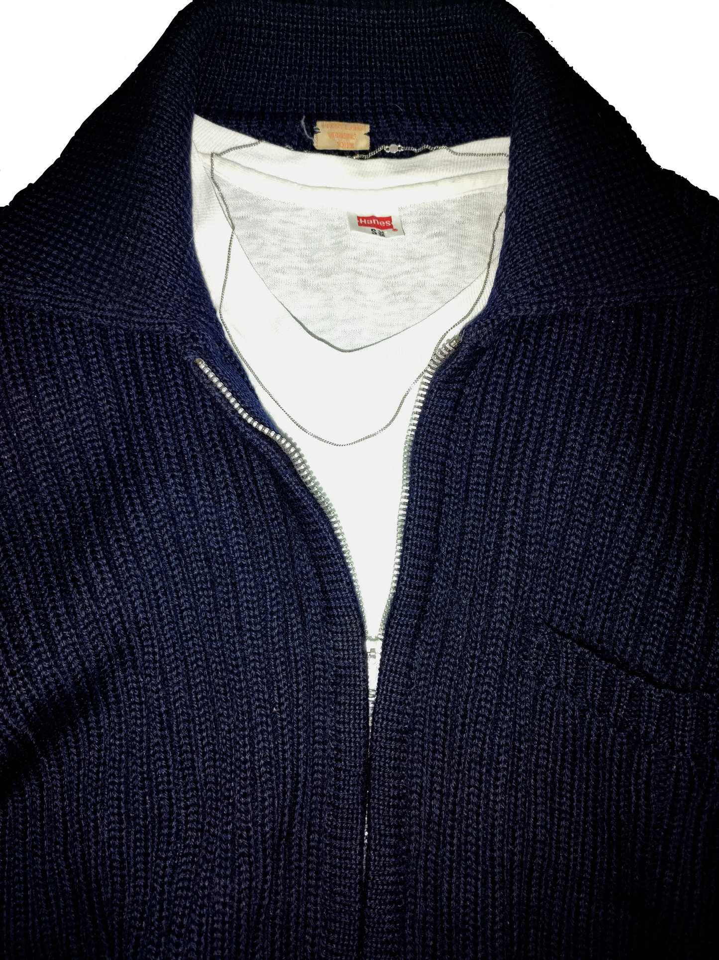 Zip-Up Polo Cardigan in Wool