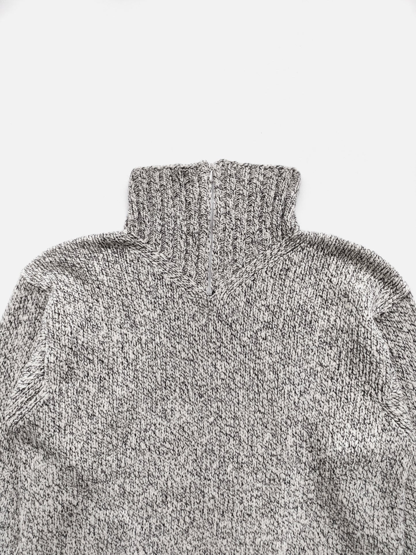 Maria Sartini Half-Zip Heavy Knit Sweater in Cashmere