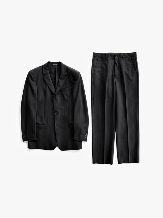 2004 Emporio Armani Striped Suits in Polyester and Wool