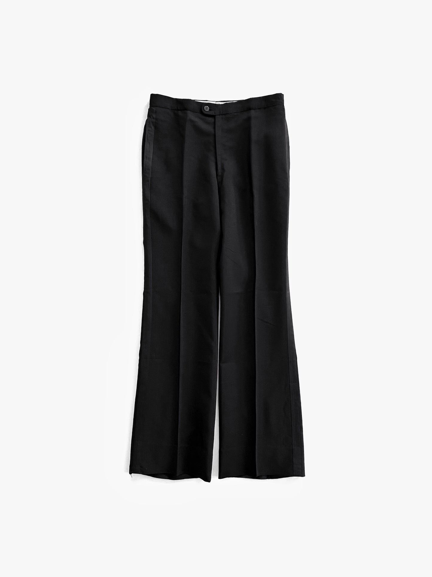 70s Flare Trousers with Side Stripe in Wool and Mohair