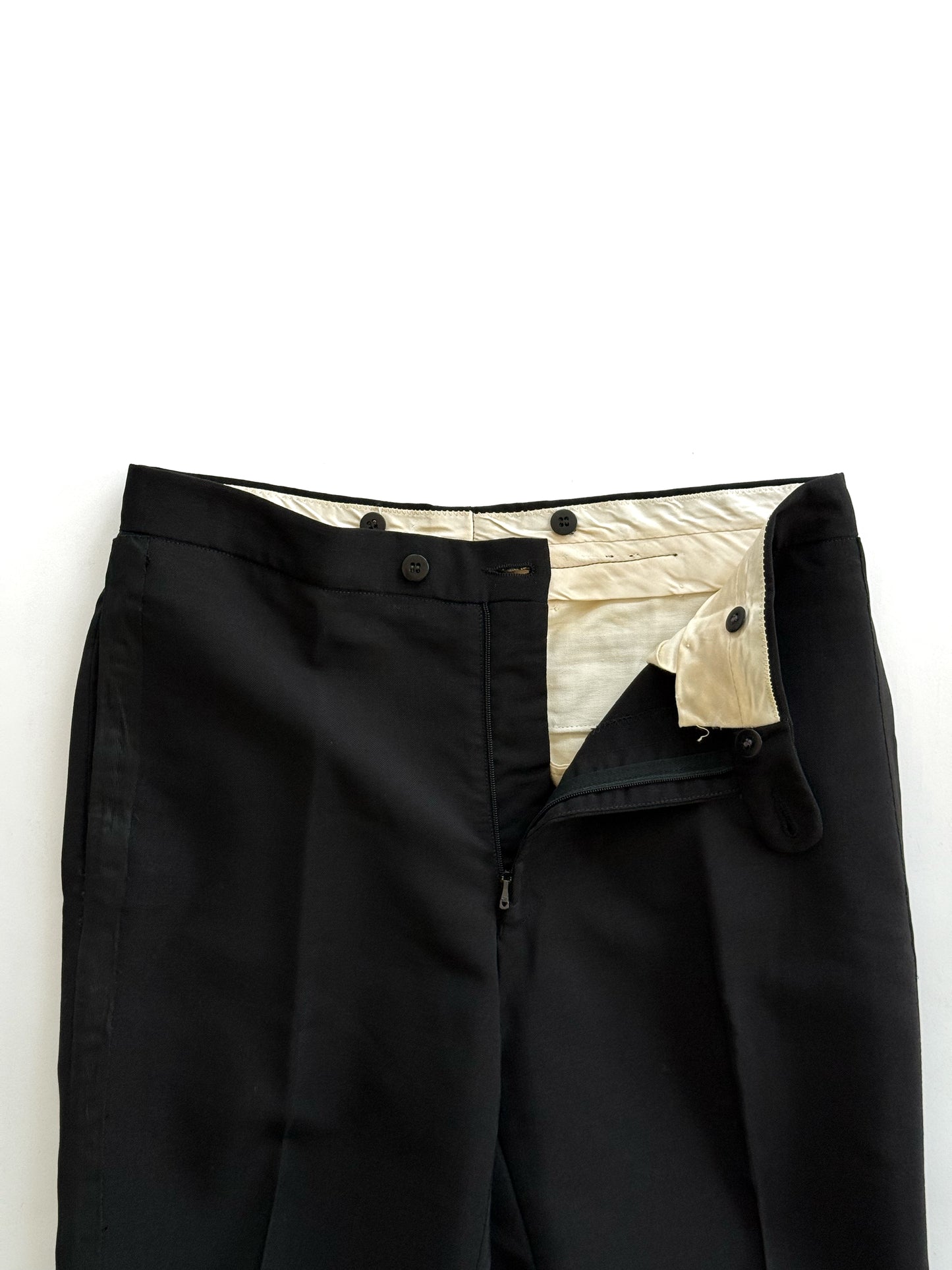 70s Flare Trousers with Side Stripe in Wool and Mohair