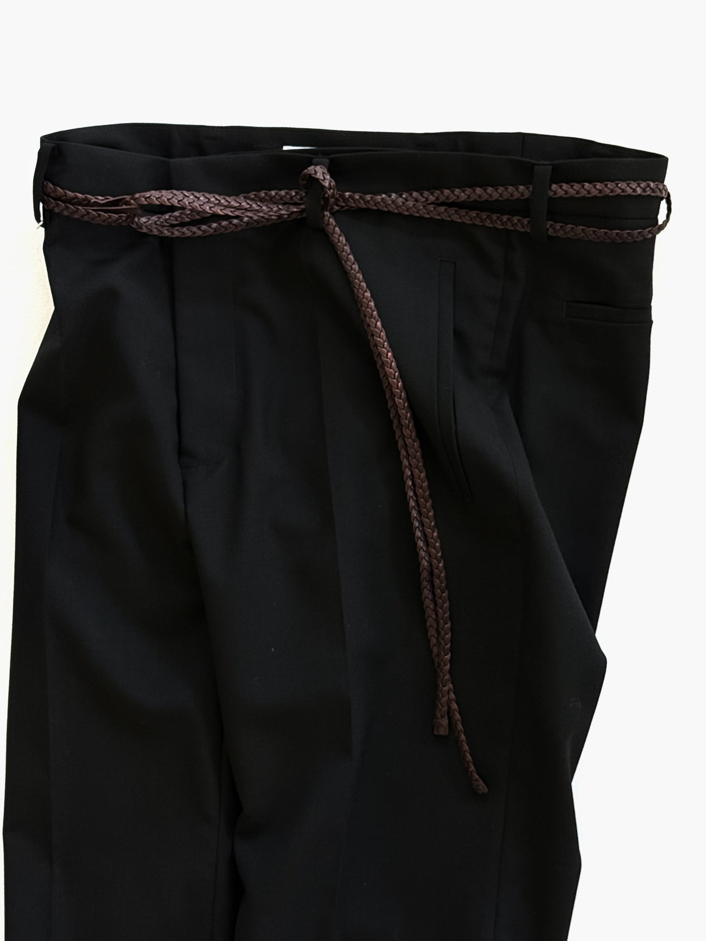 02AW Gucci Woven Lace Belt in Leather