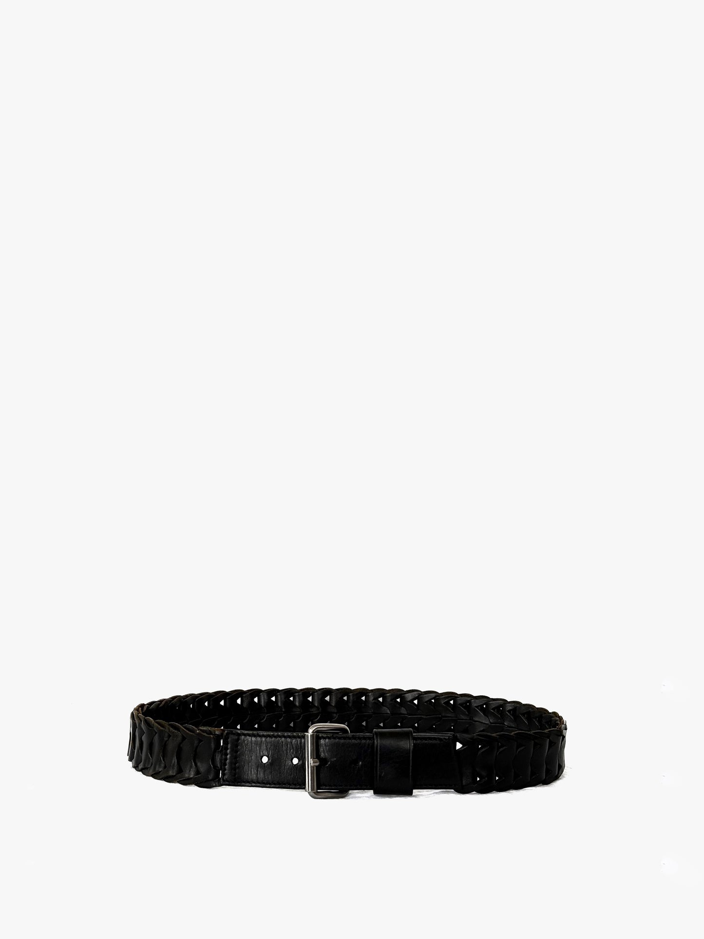 01AW Prada Woven Belt in Leather