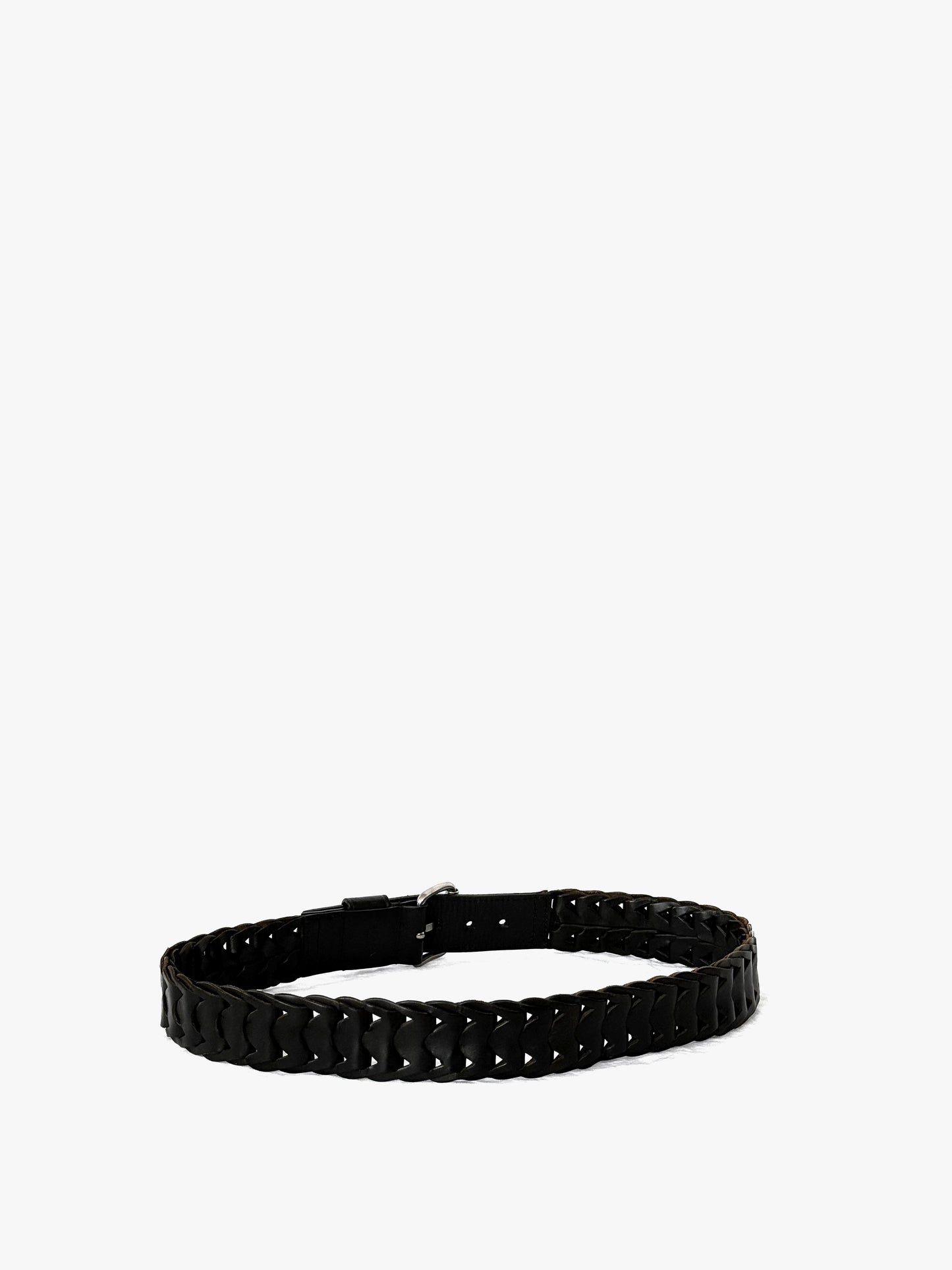 01AW Prada Woven Belt in Leather