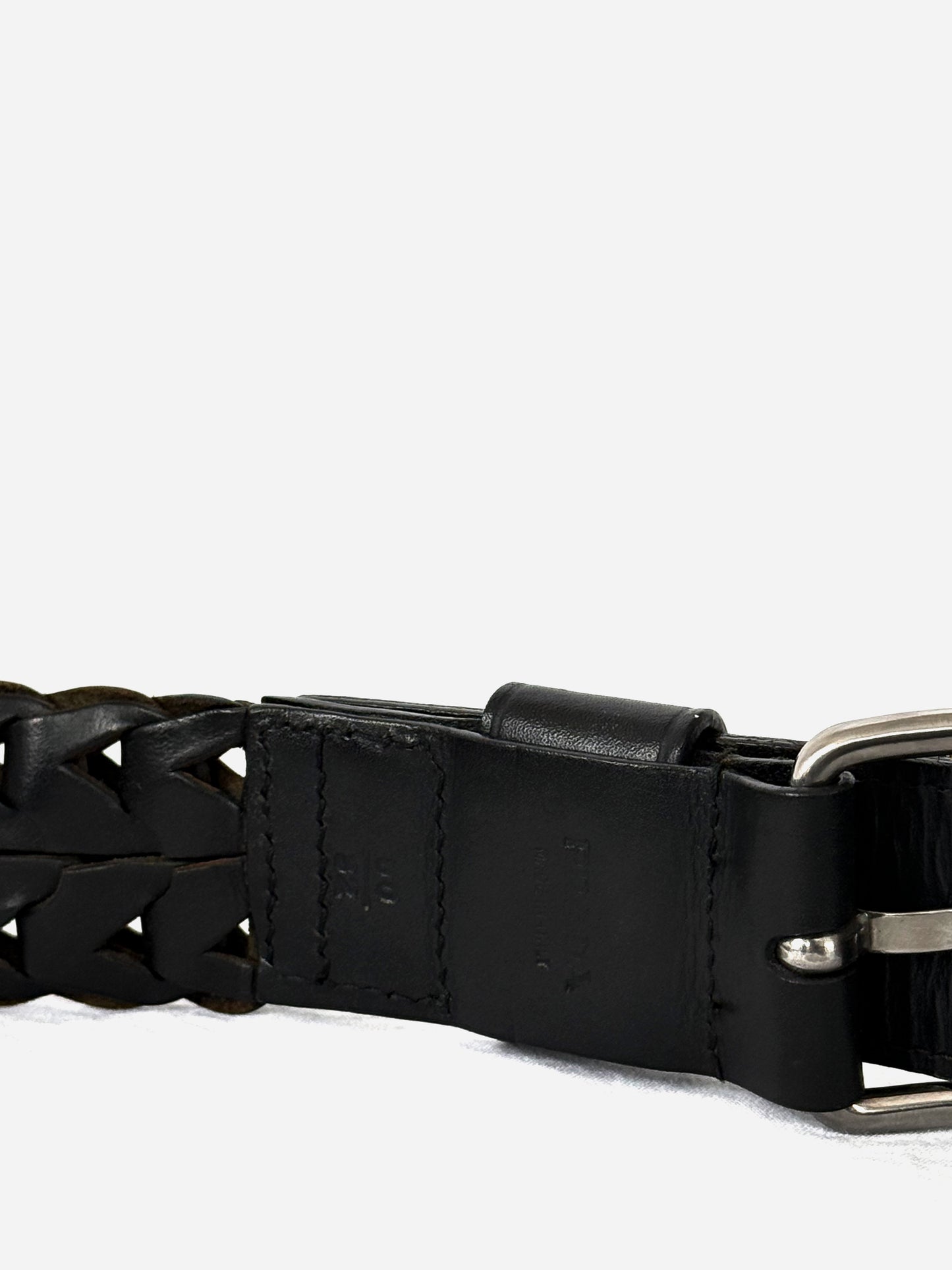 01AW Prada Woven Belt in Leather
