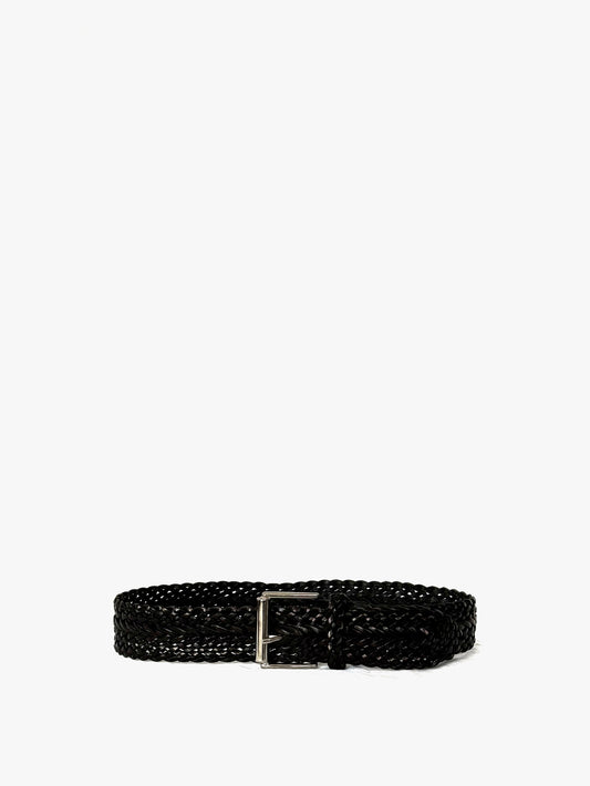 Vintage Woven Belt in Leather