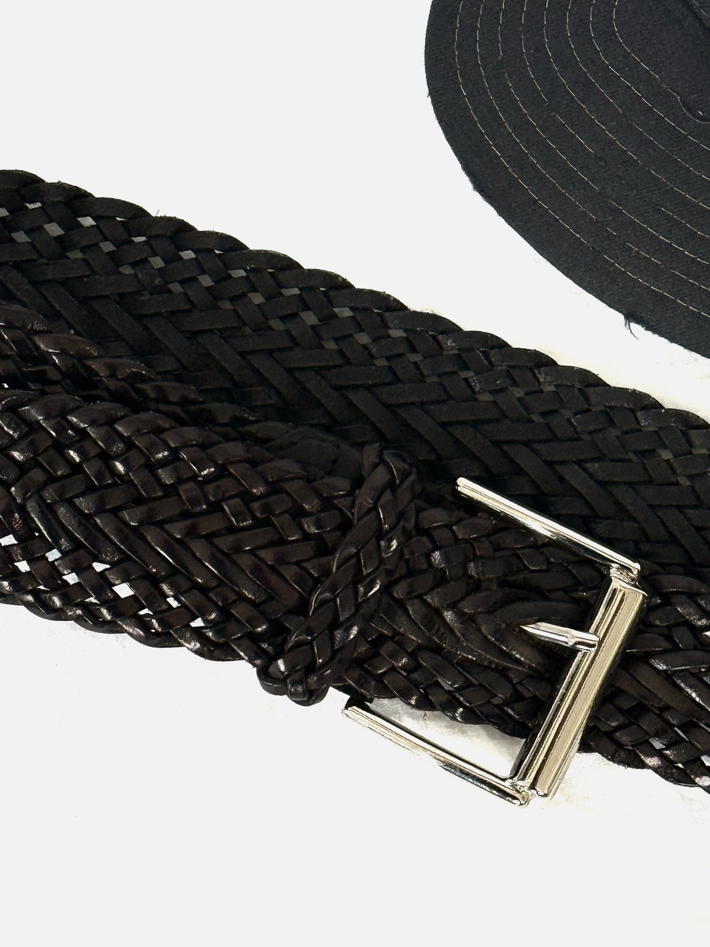 Vintage Woven Belt in Leather