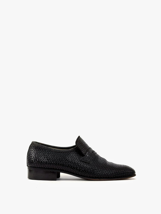 '70s Vintage Woven Loafers in Leather