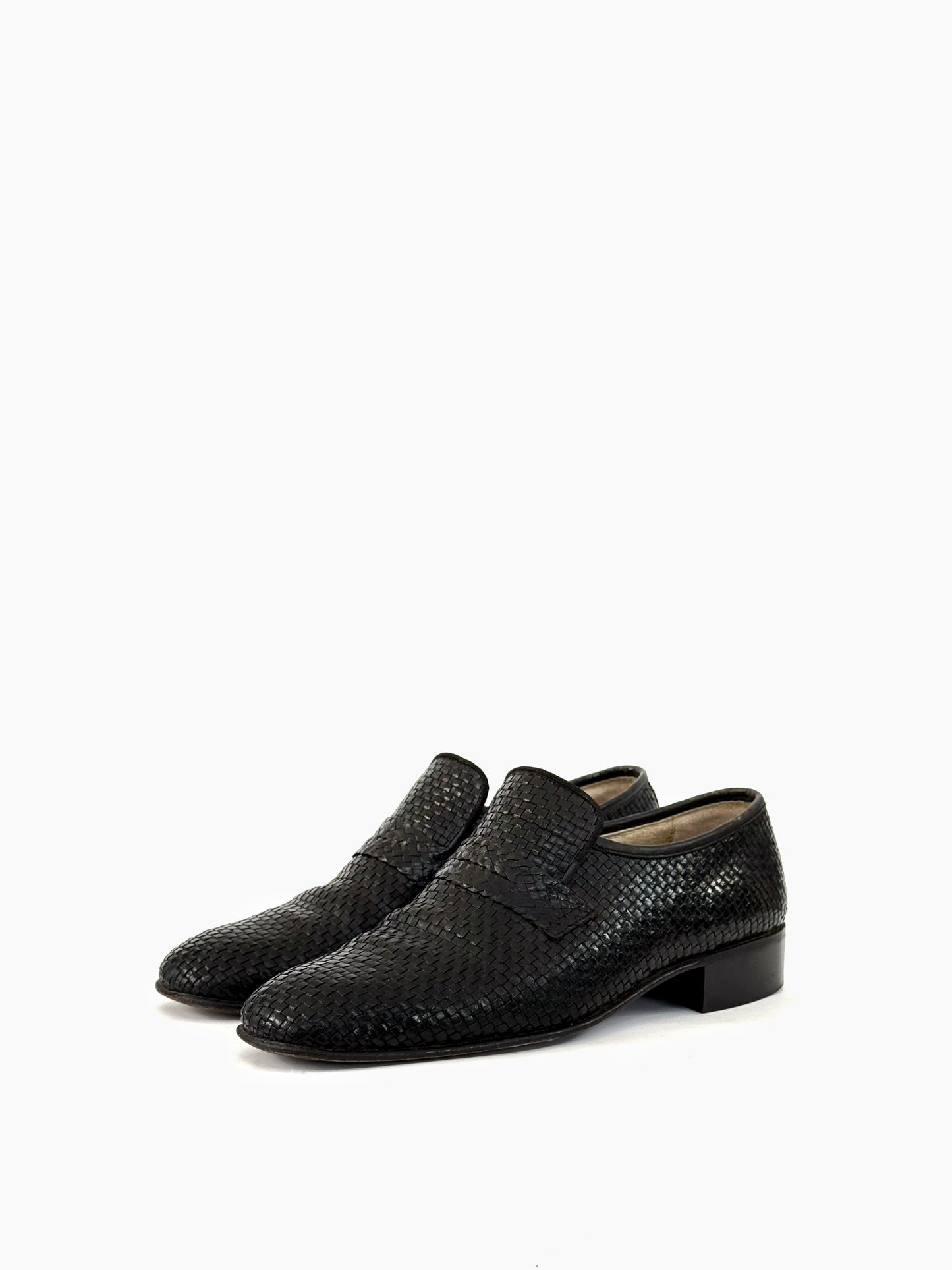 '70s Vintage Woven Loafers in Leather