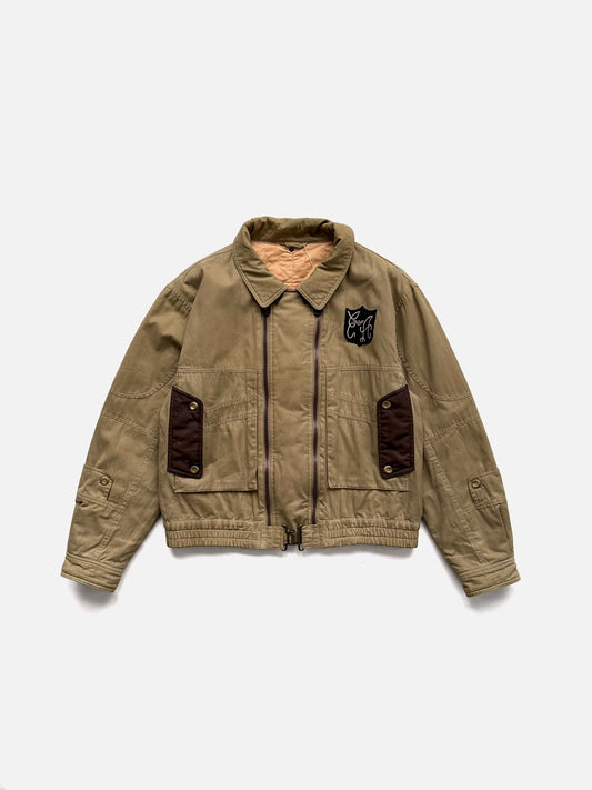 1980年代のEmporio Armaniによる、ダブルジップ仕様のコットン素材キルティングパファーボンバージャケット。