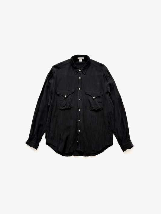 ’90s Giorgio Armani Pleated Shirts with Pockets in Viscose
