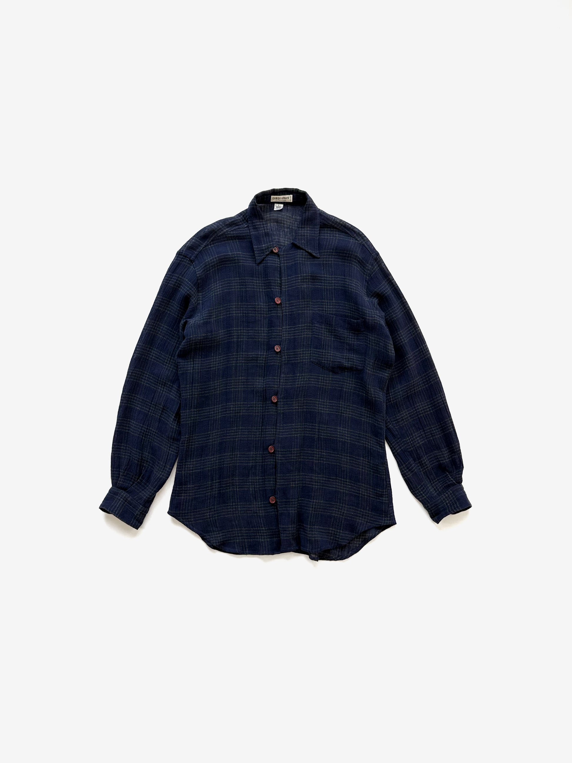 '90s Giorgio Armani Shirts with Button loops in Linen