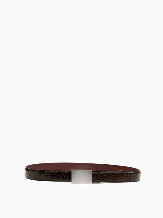 Vintage Crocodile Leather Belt with AB01 Buckle