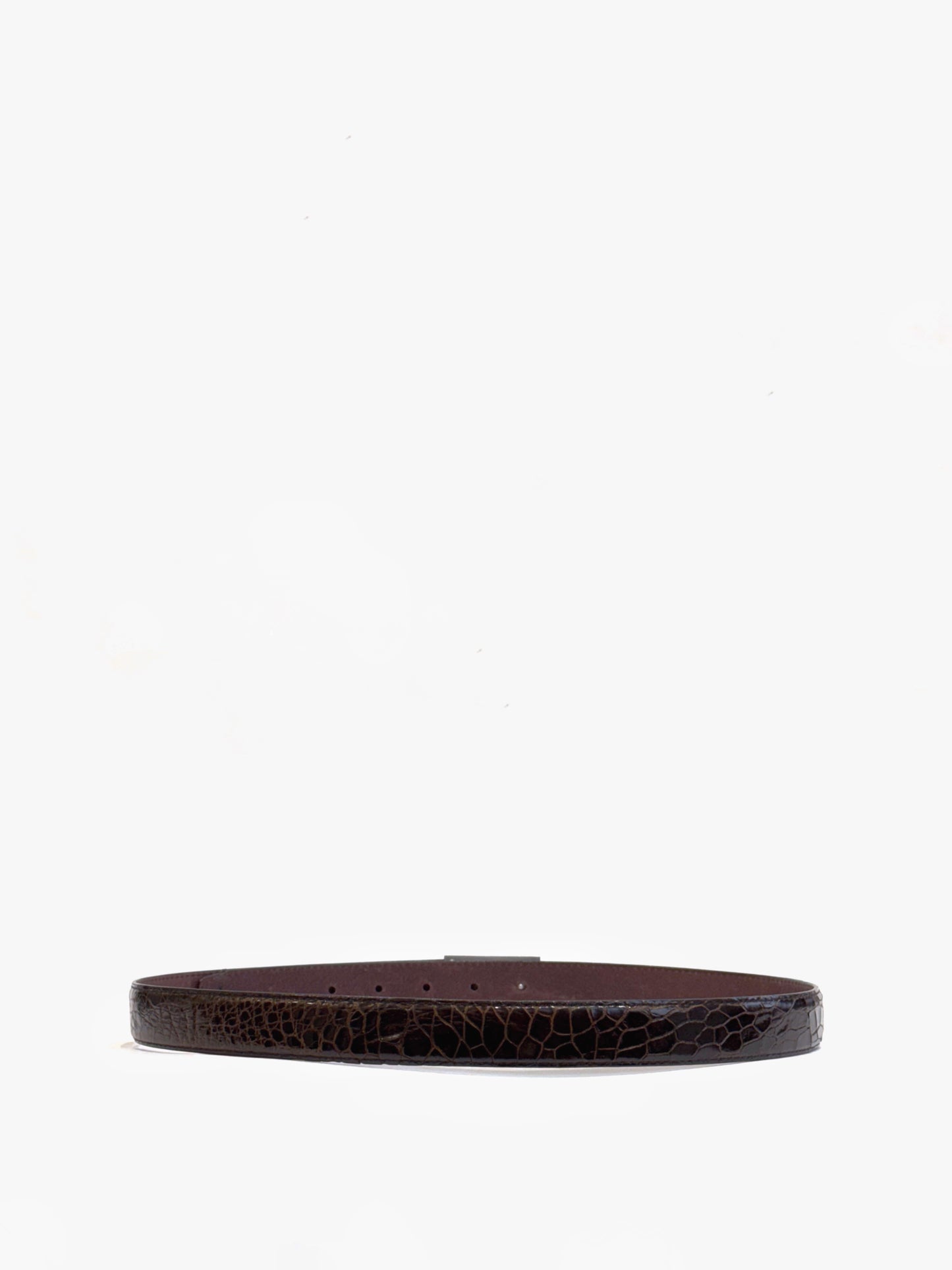 Vintage Crocodile Leather Belt with AB01 Buckle