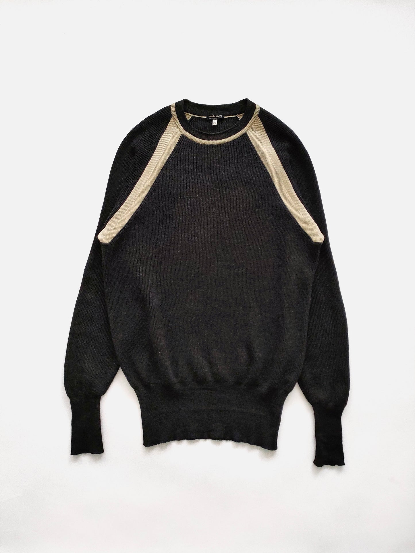 '90s Giorgio Armani Crewneck Raglan Sweater in Wool