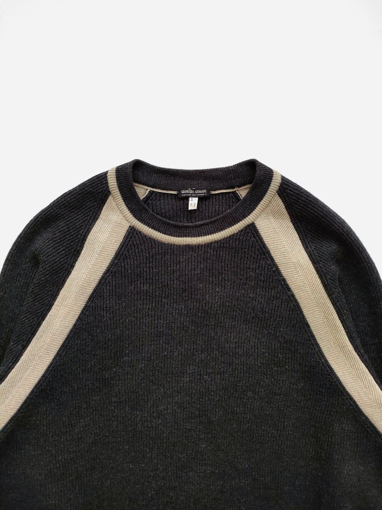 '90s Giorgio Armani Crewneck Raglan Sweater in Wool