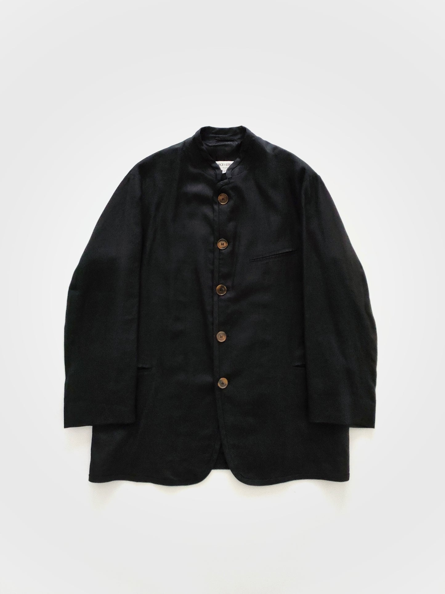 Giorgio Armani Mao Collar Jacket in Linen