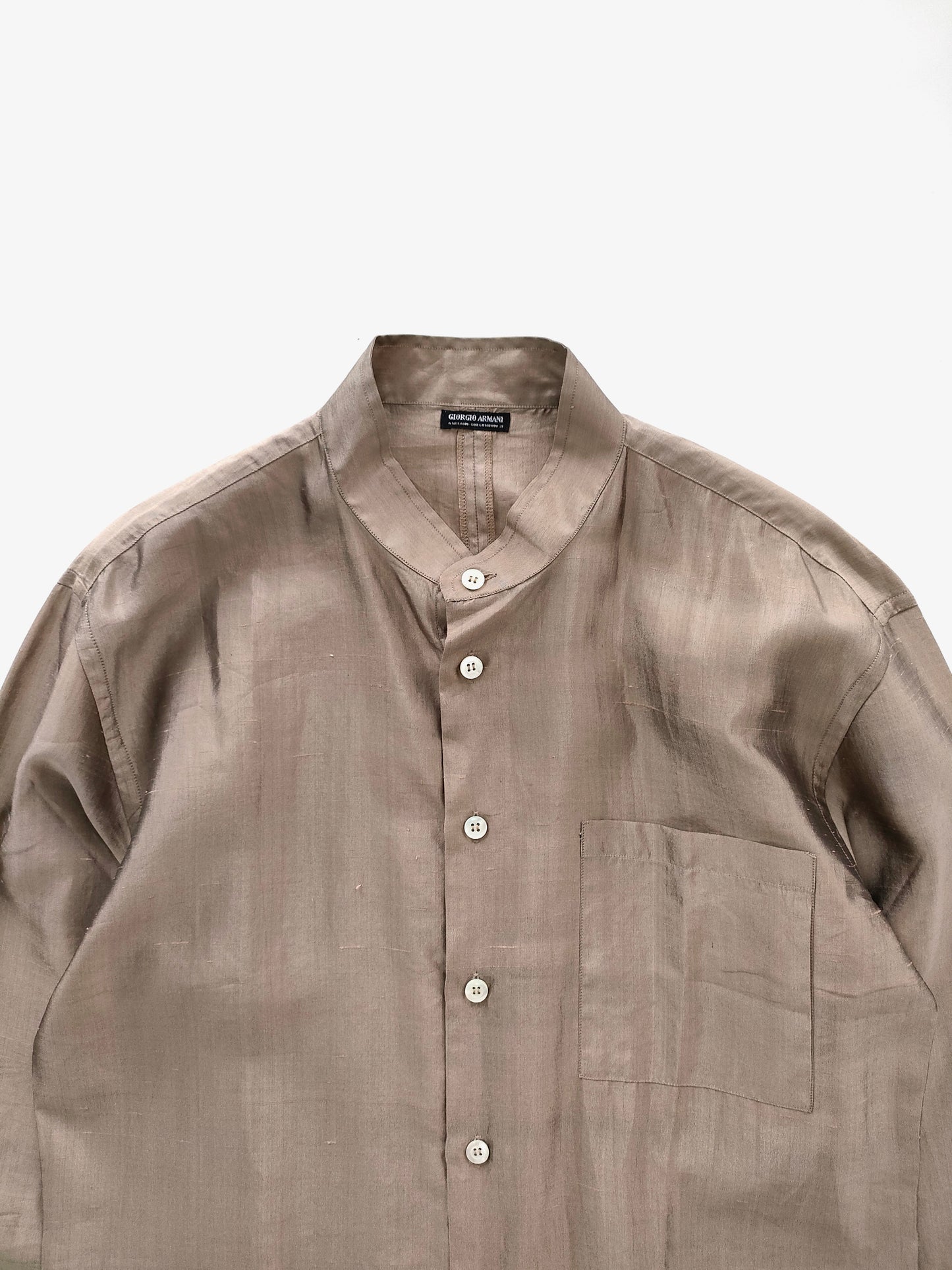 Giorgio Armani Mao Collar Shirts in Silk