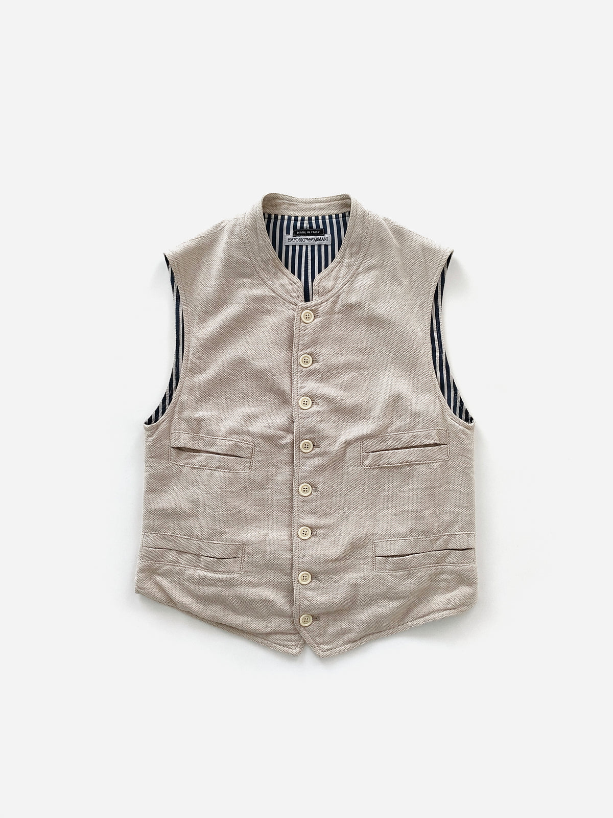 90s Emporio Armani Vest in Cotton Linen – A.A
