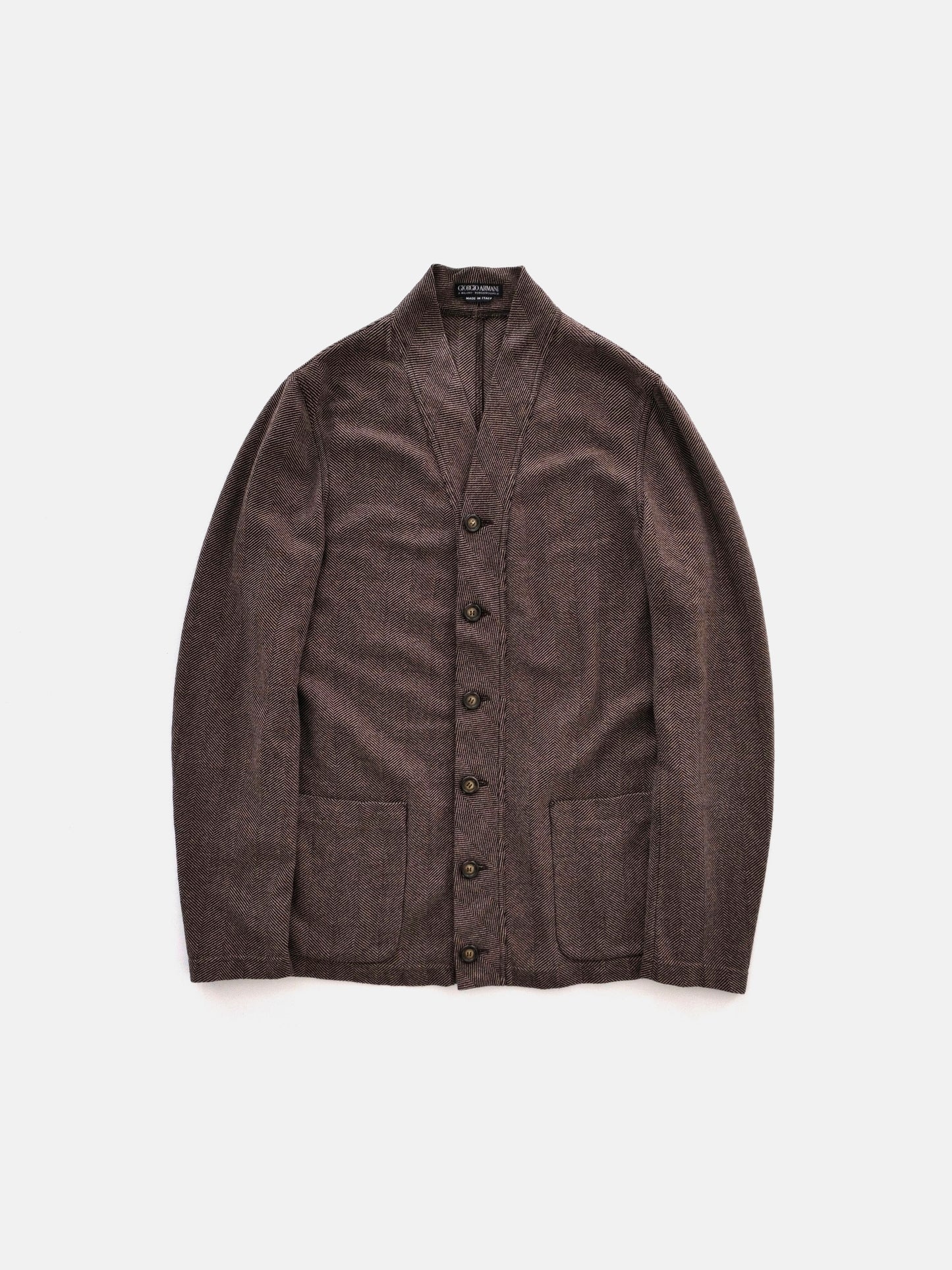 '90s Giorgio Armani Lapel less Jacket in Wool