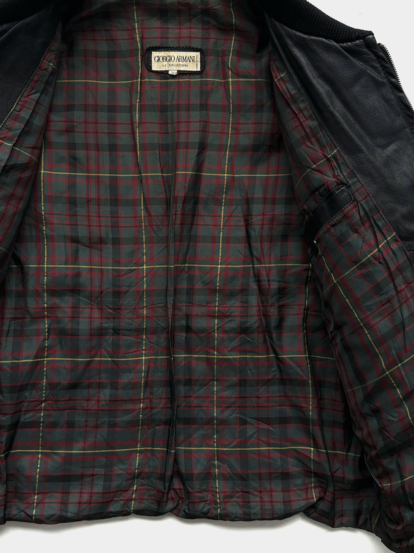 '90s Giorgio Armani Collezioni Quilted Bomber Blouson in Leather
