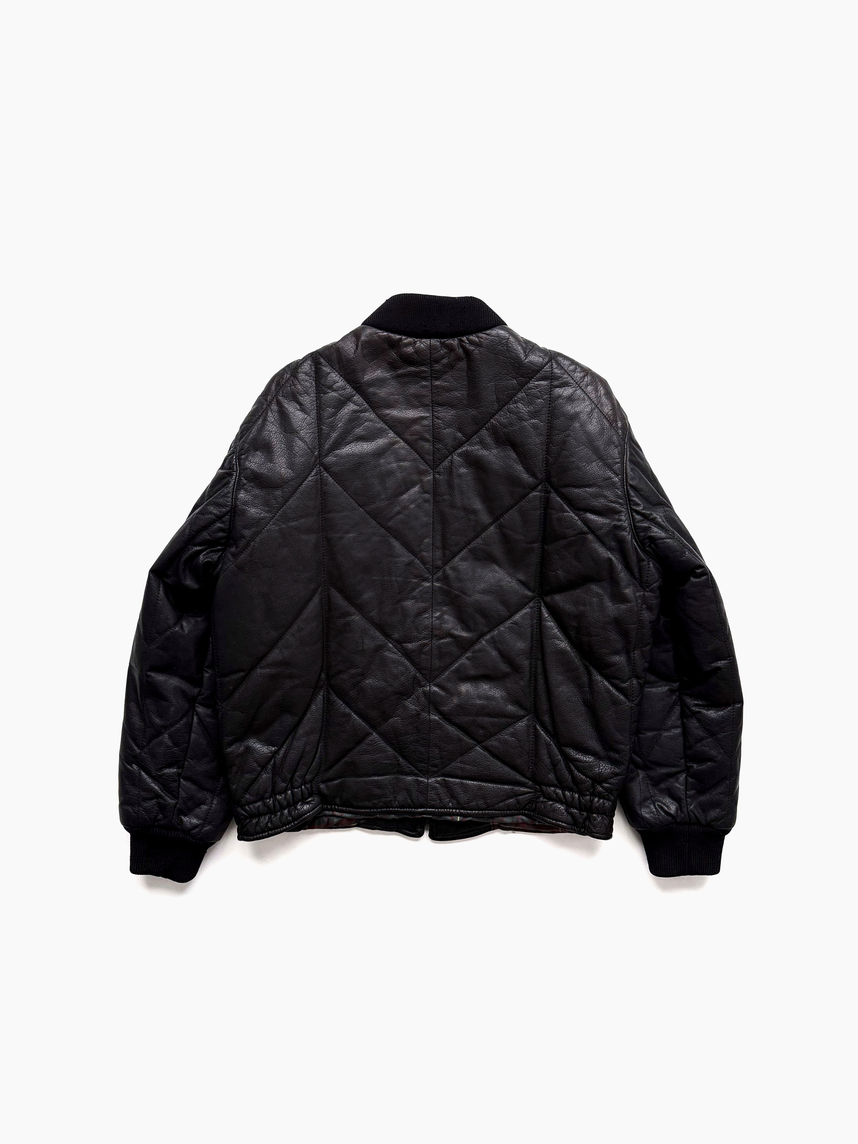 90s Giorgio Armani Collezioni Quilted Bomber Blouson in Leather – A.A