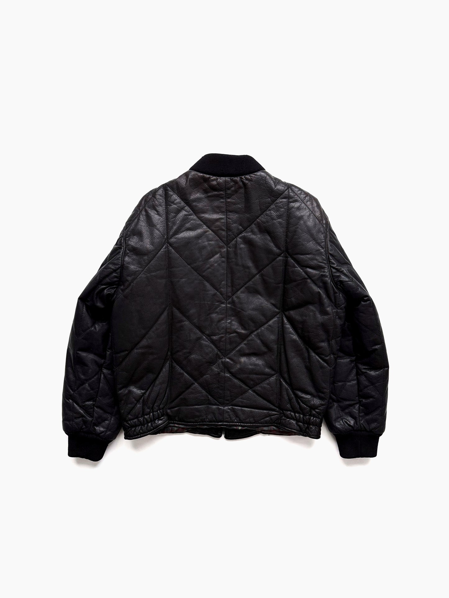 '90s Giorgio Armani Collezioni Quilted Bomber Blouson in Leather
