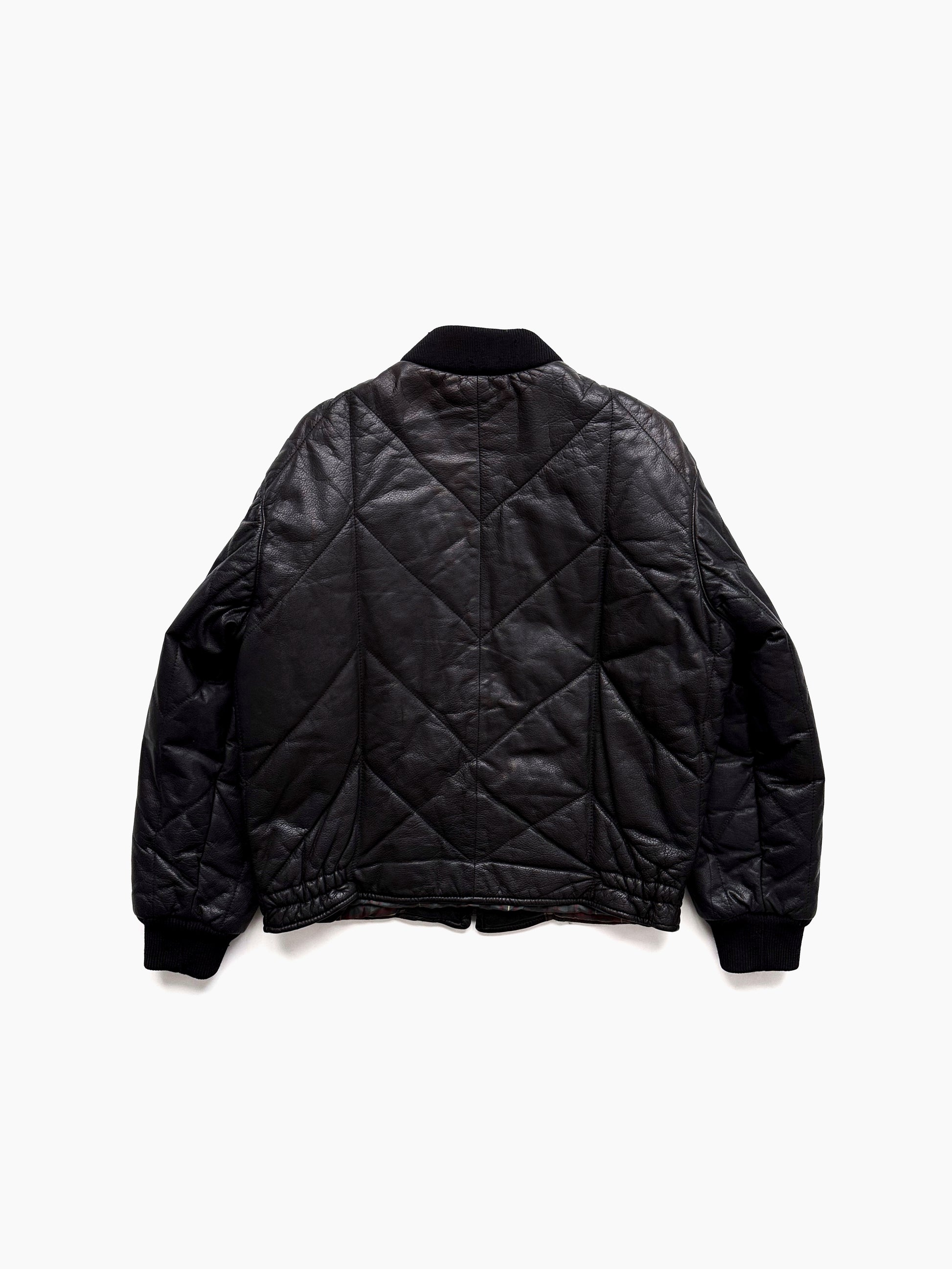 '90s Giorgio Armani Collezioni Quilted Bomber Blouson in Leather