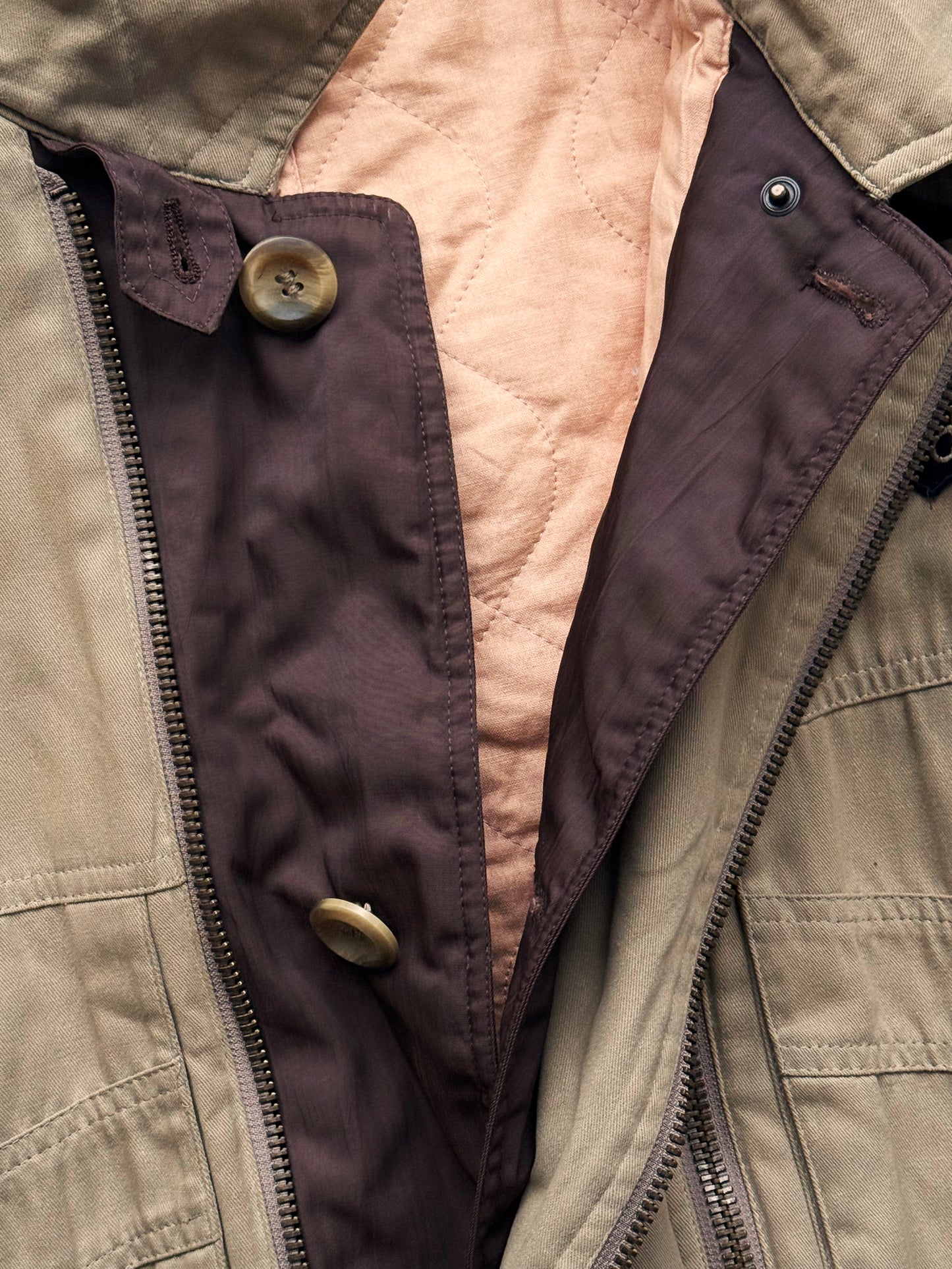 '80s Emporio Armani Double Zip Puffer Bomber Jacket in Cotton