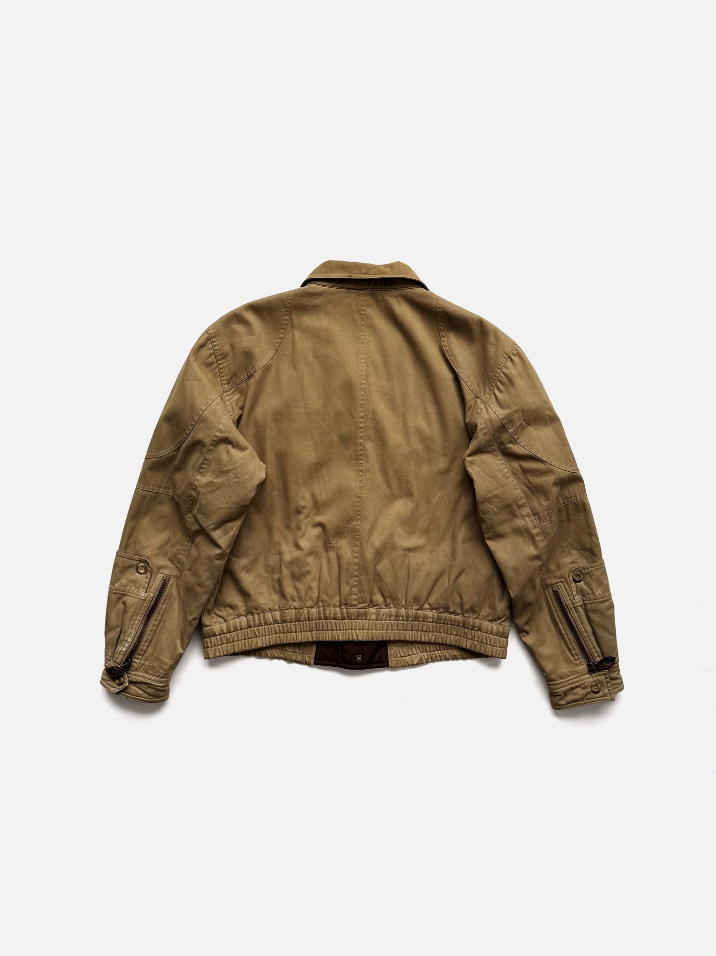 '80s Emporio Armani Double Zip Puffer Bomber Jacket in Cotton