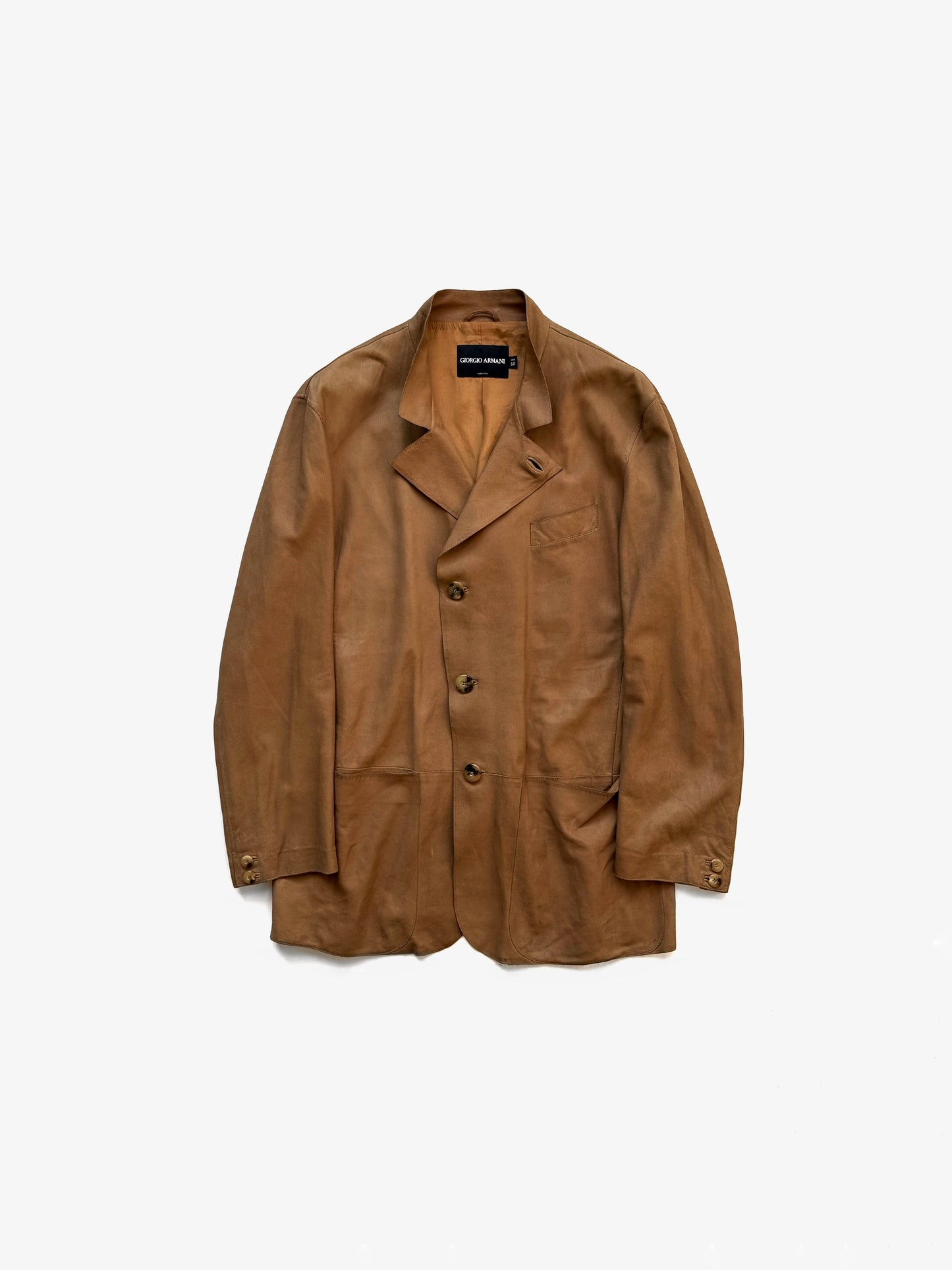 '00s Giorgio Armani Mao collar Jacket in Leather