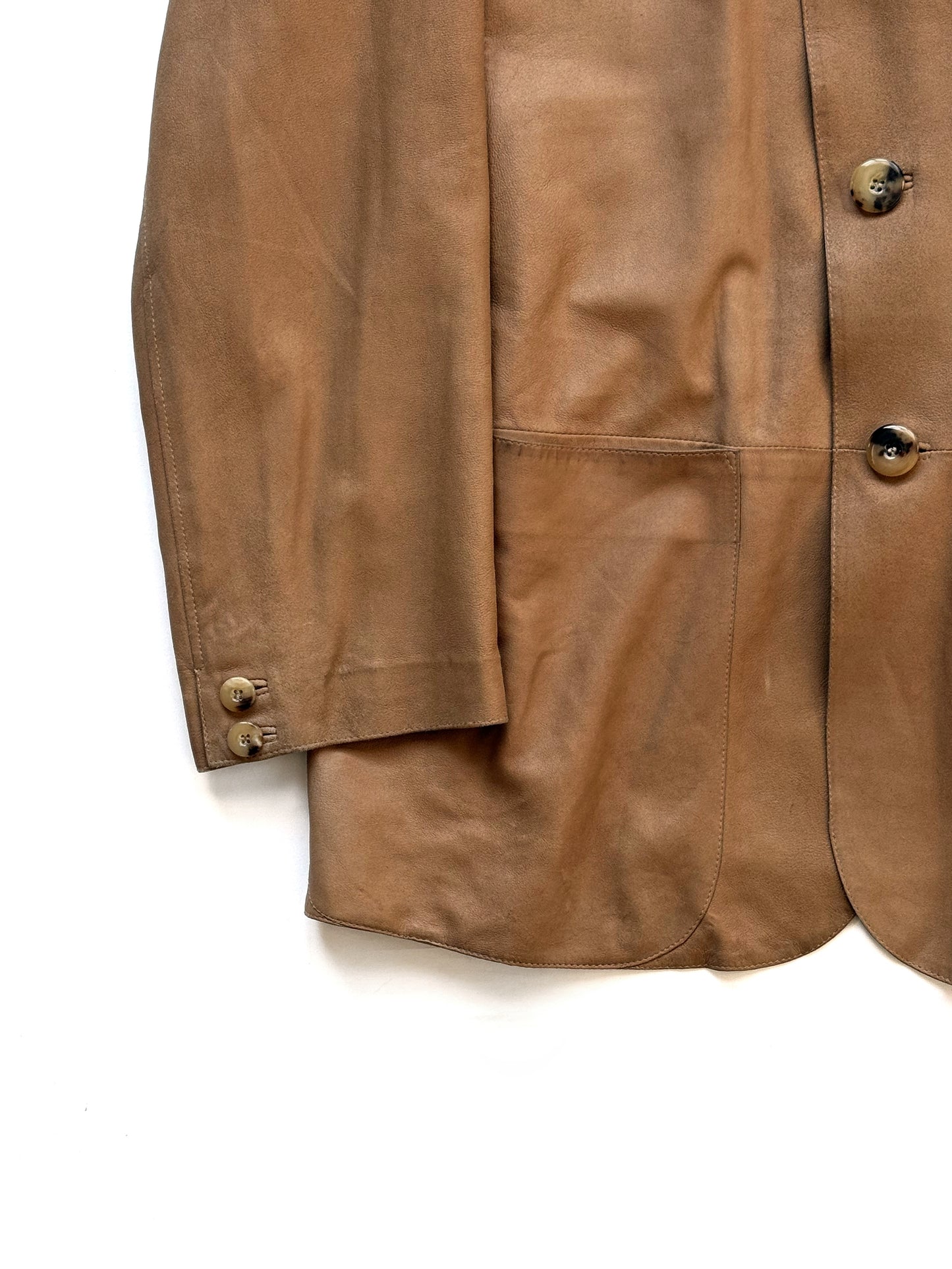 '00s Giorgio Armani Mao collar Jacket in Leather