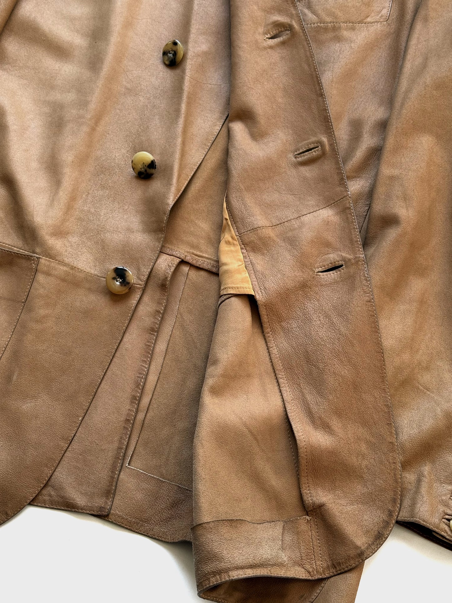 '00s Giorgio Armani Mao collar Jacket in Leather