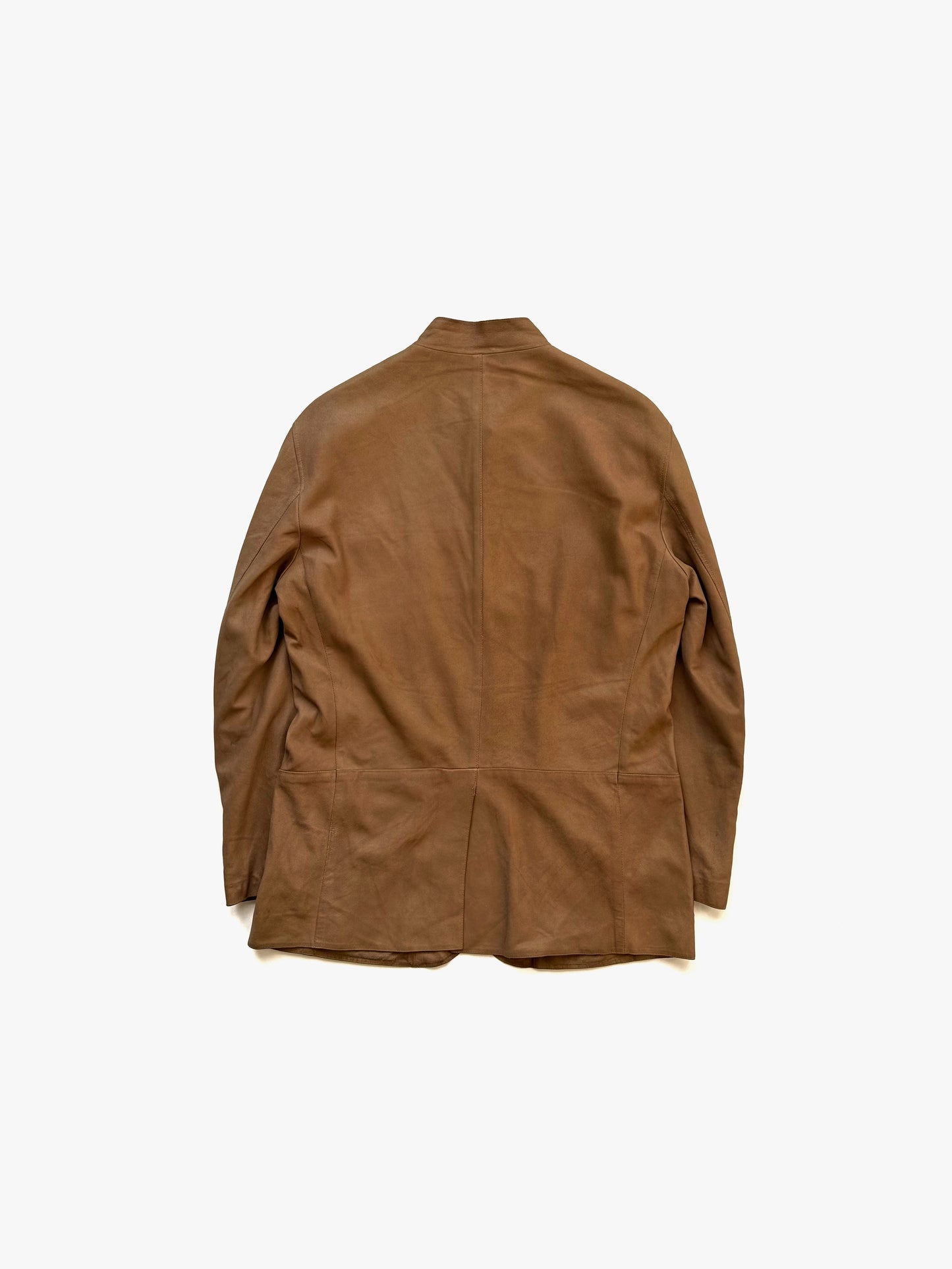 '00s Giorgio Armani Mao collar Jacket in Leather