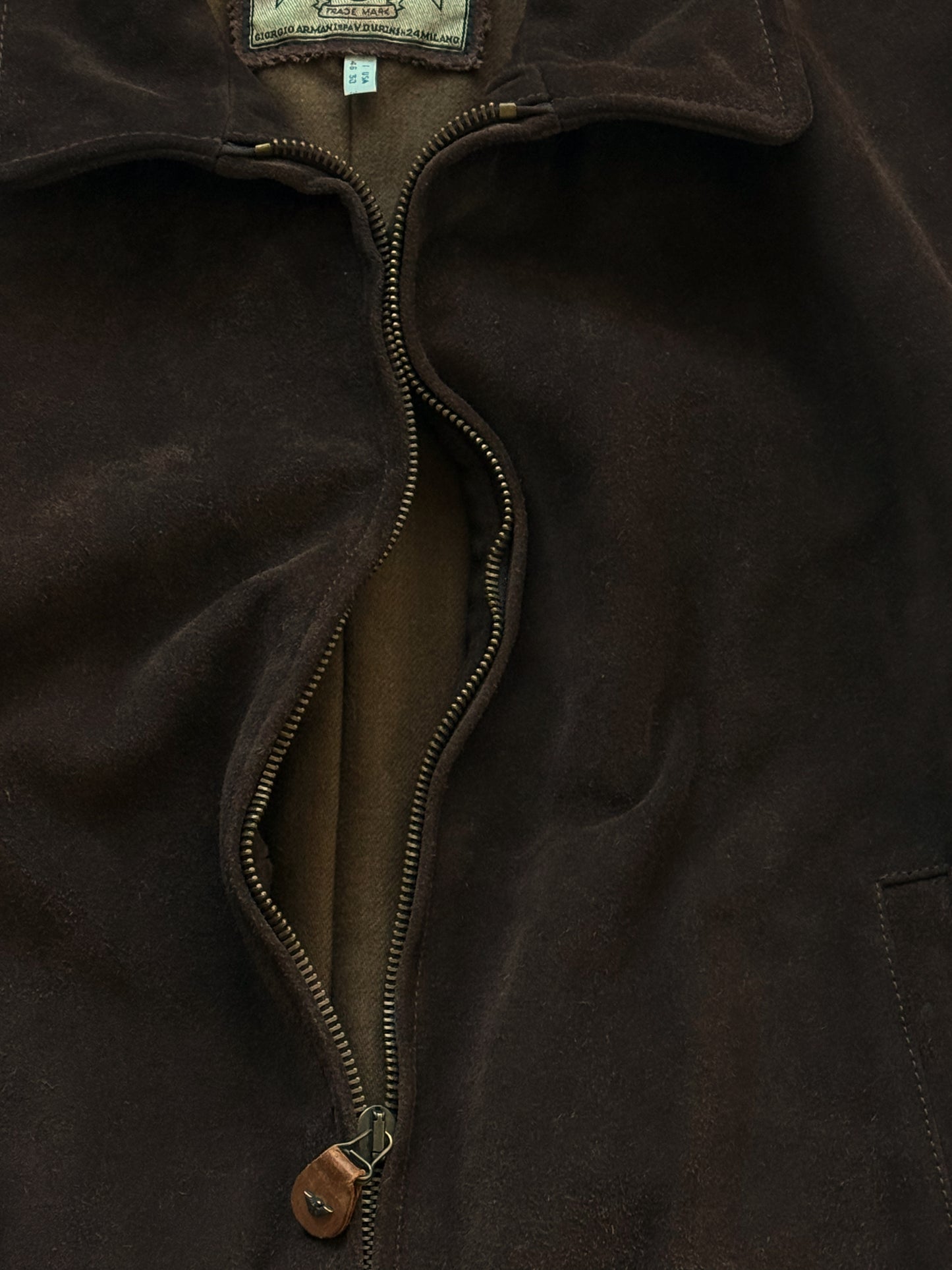 '90s Armani Jeans Gold Label Bomber Jacket in Heavy Suede