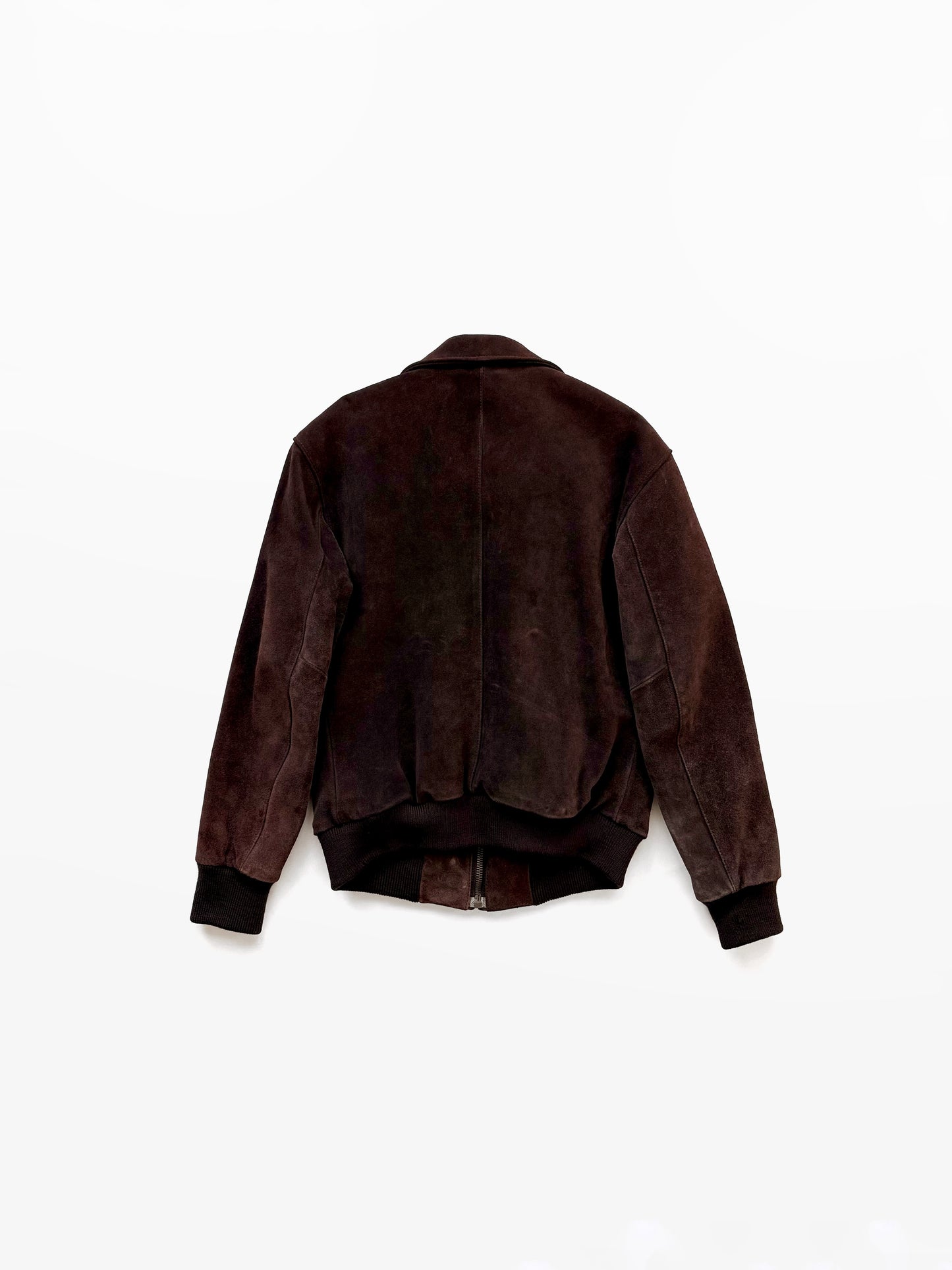 '90s Armani Jeans Gold Label Bomber Jacket in Heavy Suede