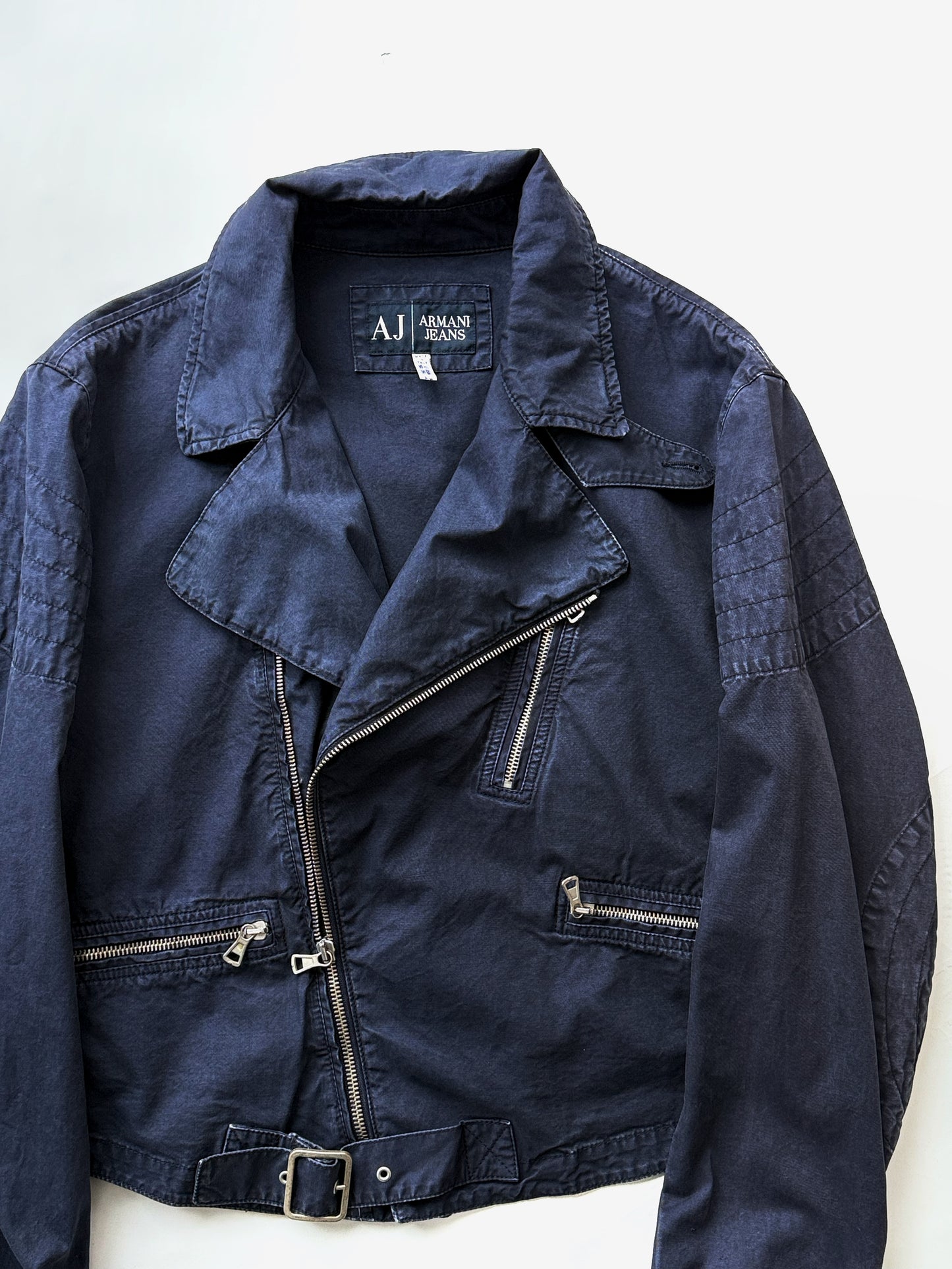 '90s Armani Jeans Biker Jacket in Cotton
