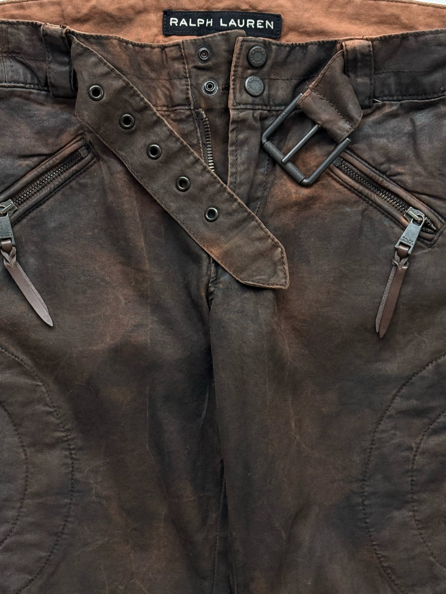 Ralph Lauren Coated Biker Pants in Cotton