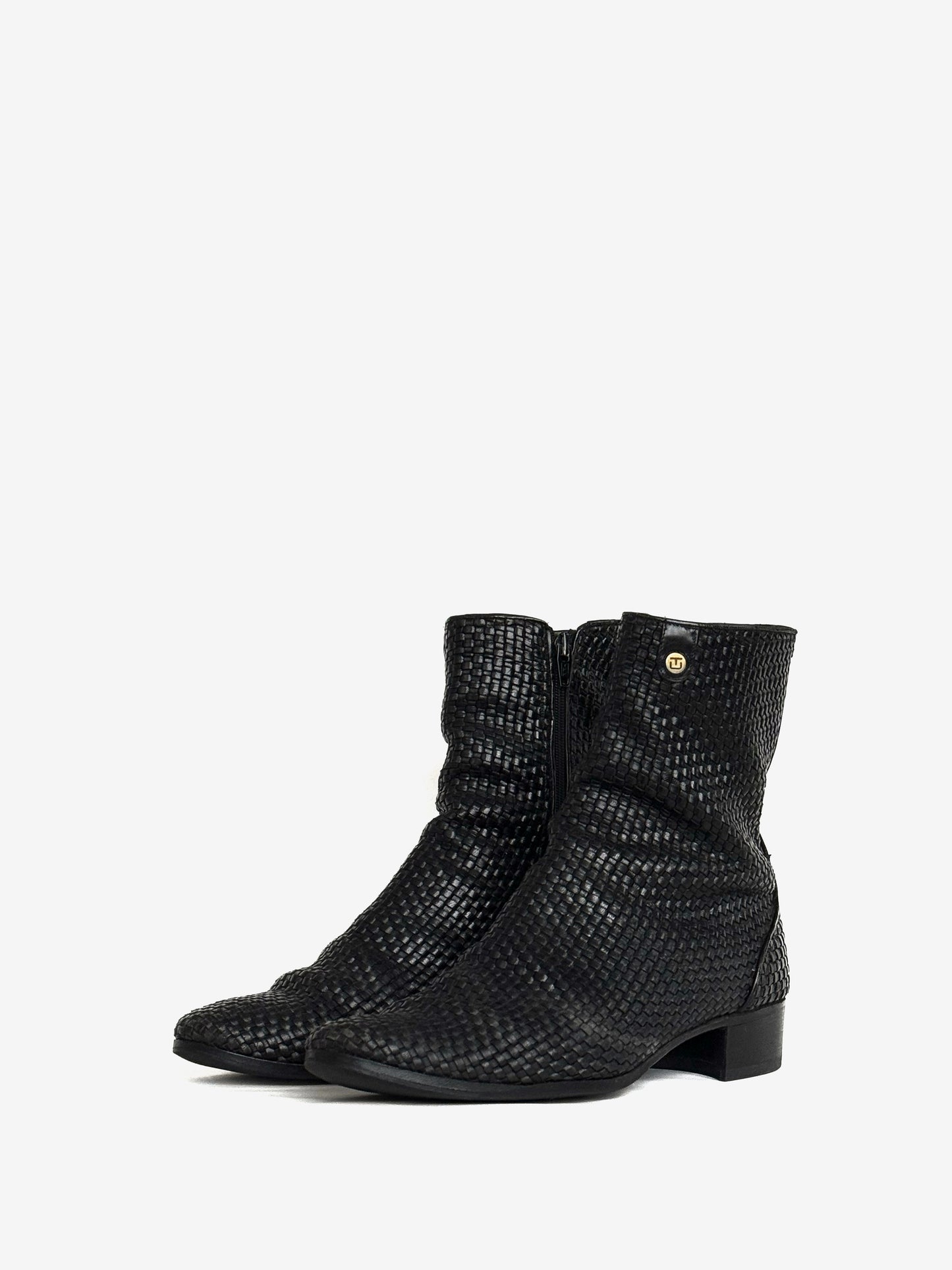 '70s Tanino Crisci Woven Boots in Leather