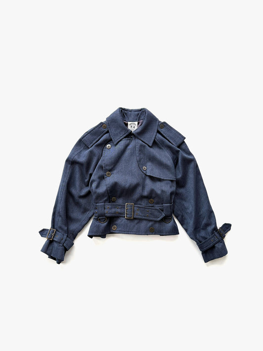 '80s Renoma Paris Short Trench Blouson in Wool