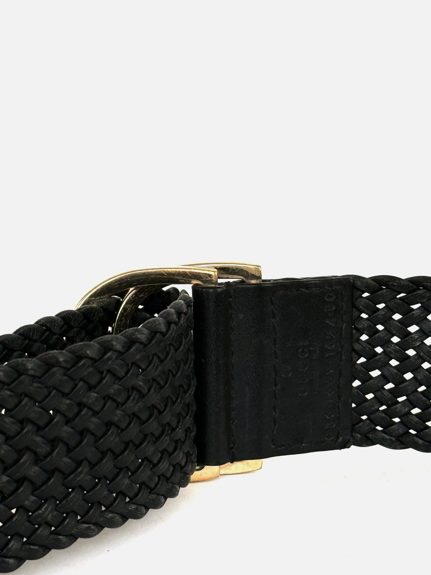 01AW Gucci by Tom Ford Woven Belt in Leather