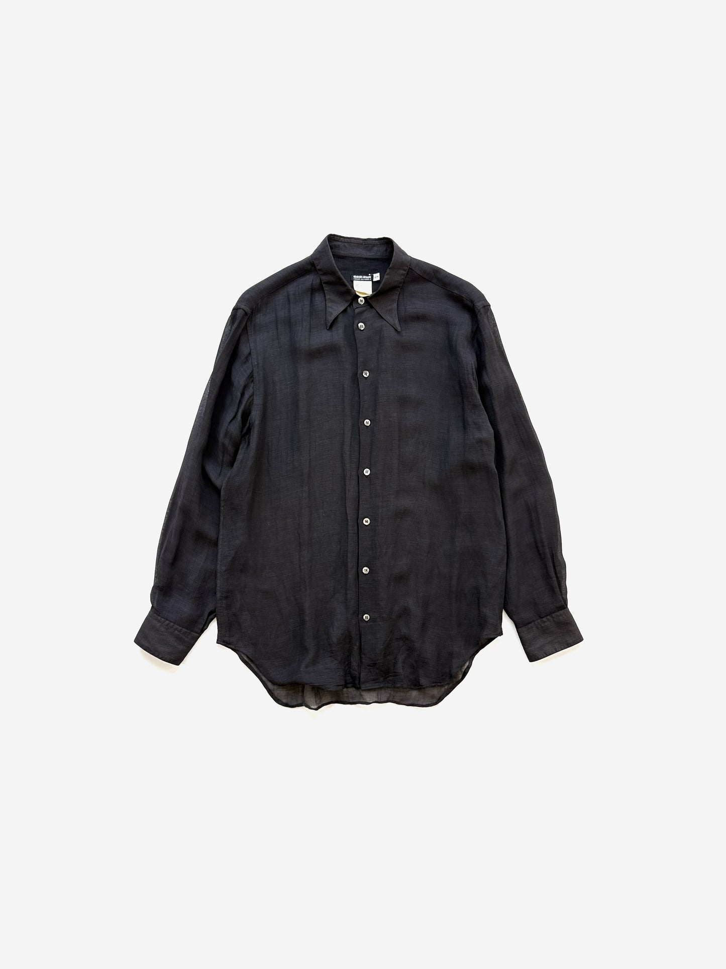 '90s Giorgio Armani See-Through Shirts in Linen Viscose