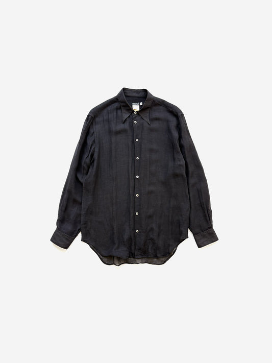 '90s Giorgio Armani See-Through Shirts in Linen Viscose